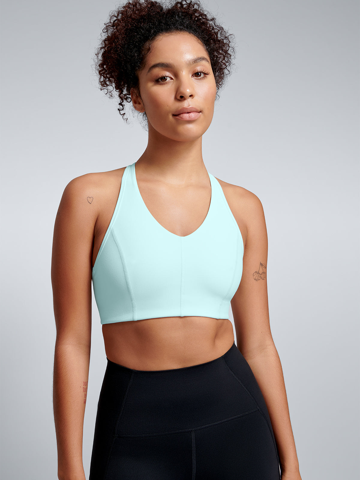 Womens femme fatale recycled mint green sports bra 1