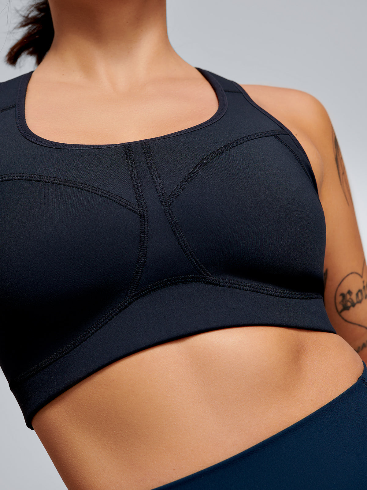 Womens locked and loaded black sports bra 7
