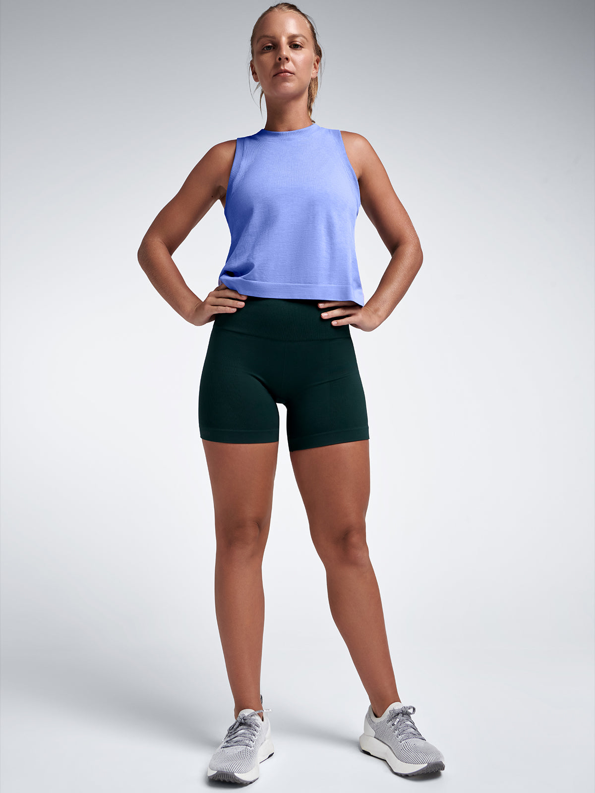 Womens here today cropped blue violet tank top 1
