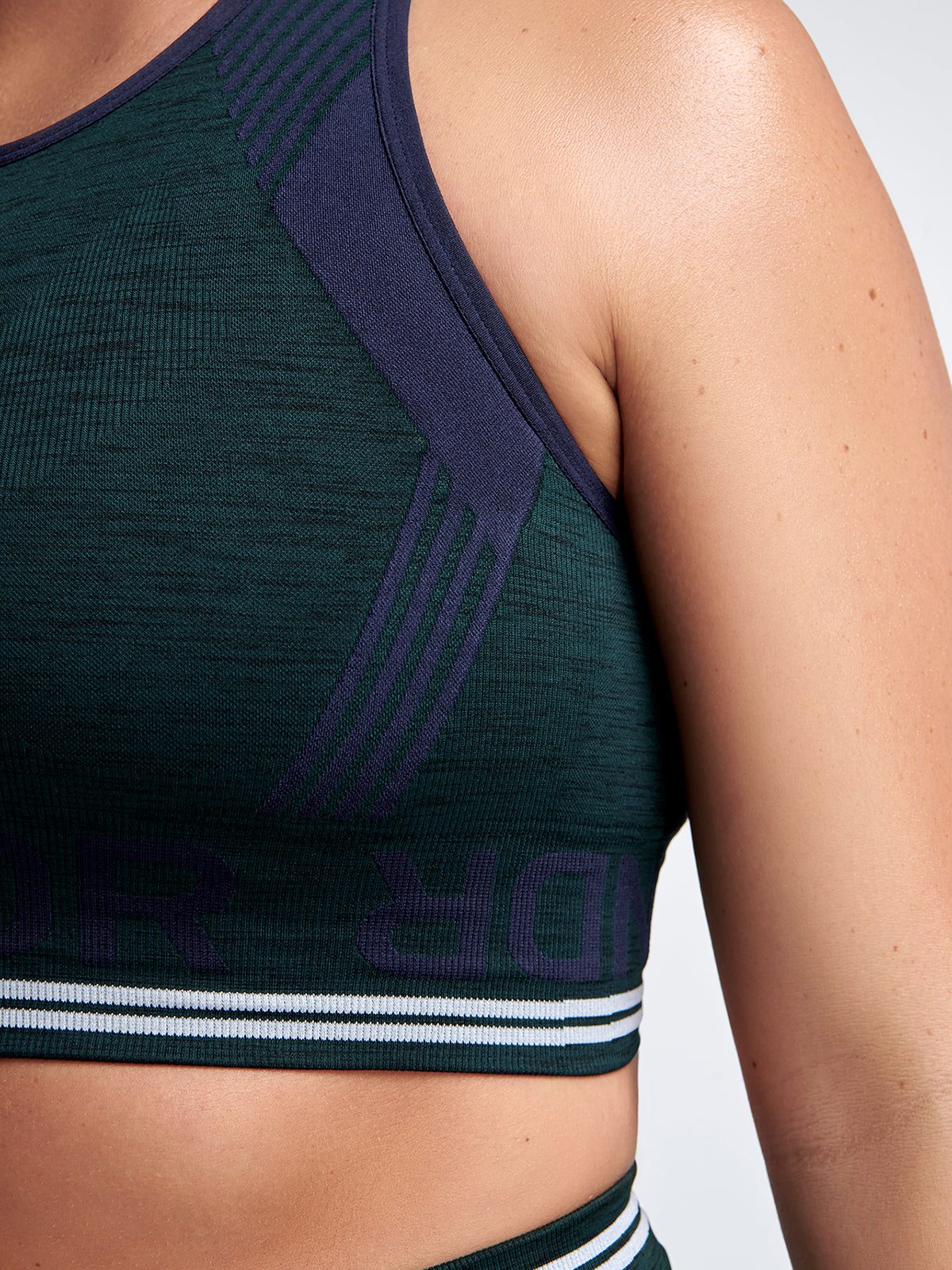 Womens aero dark green high neck sports bra 3