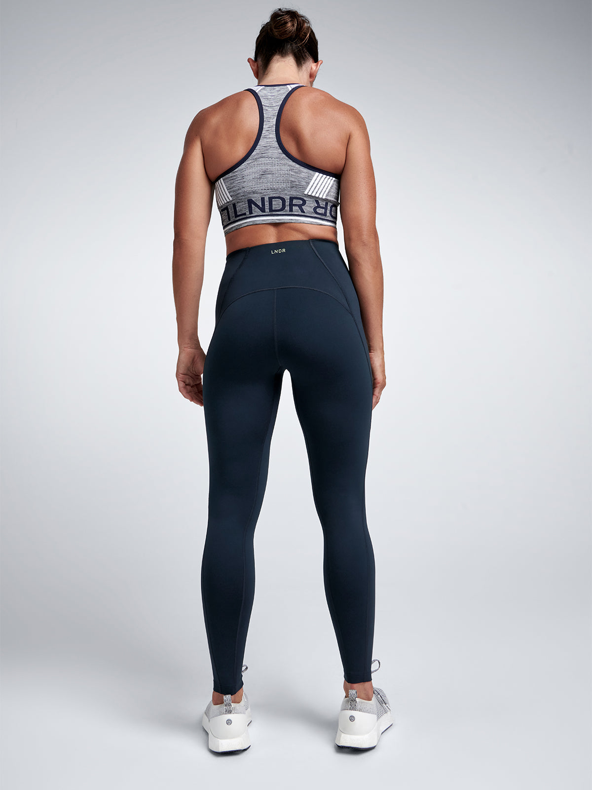 Womens aero grey high neck sports bra 7