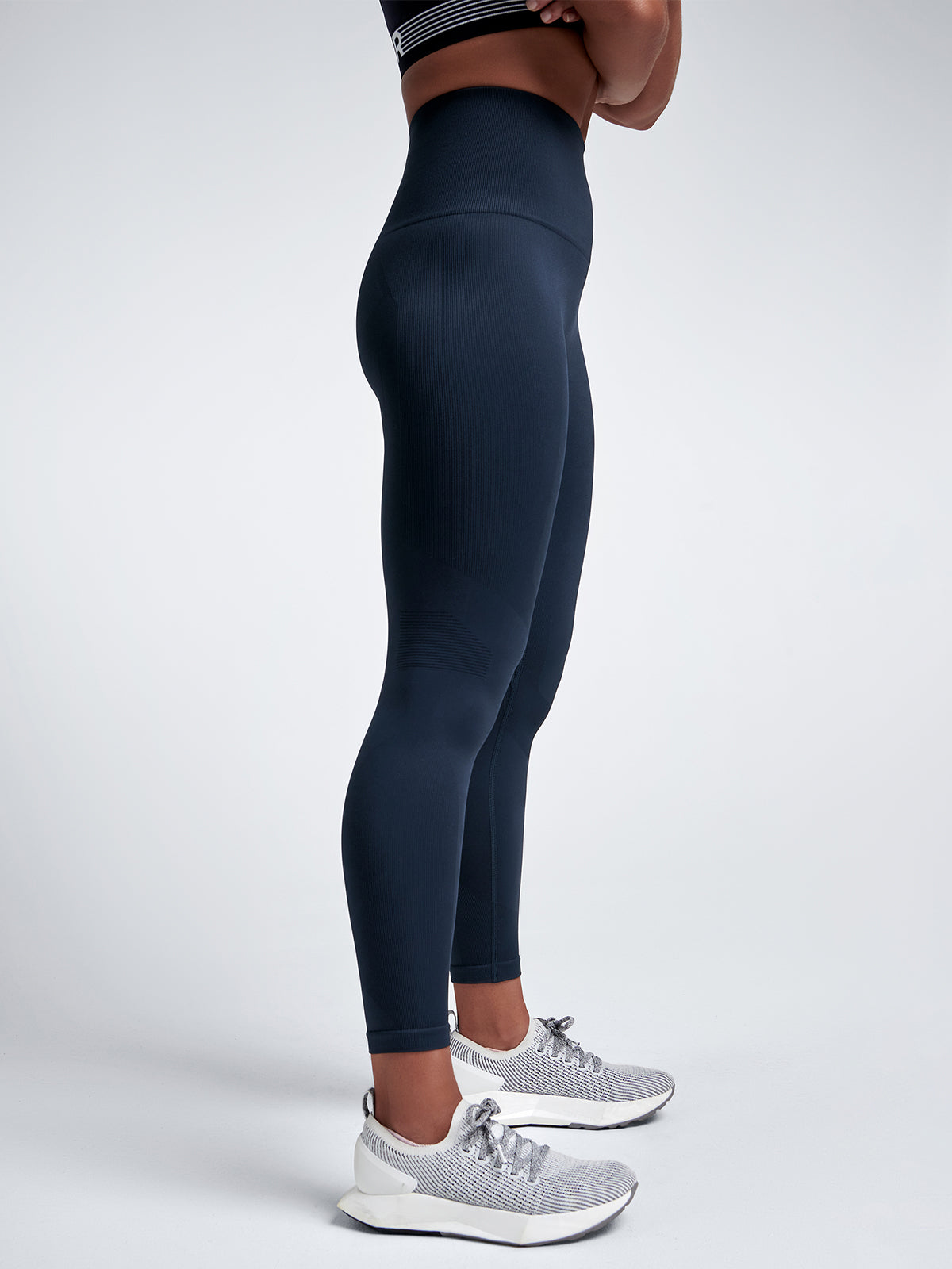 Womens chisel high waisted ankle length marine blue leggings 1