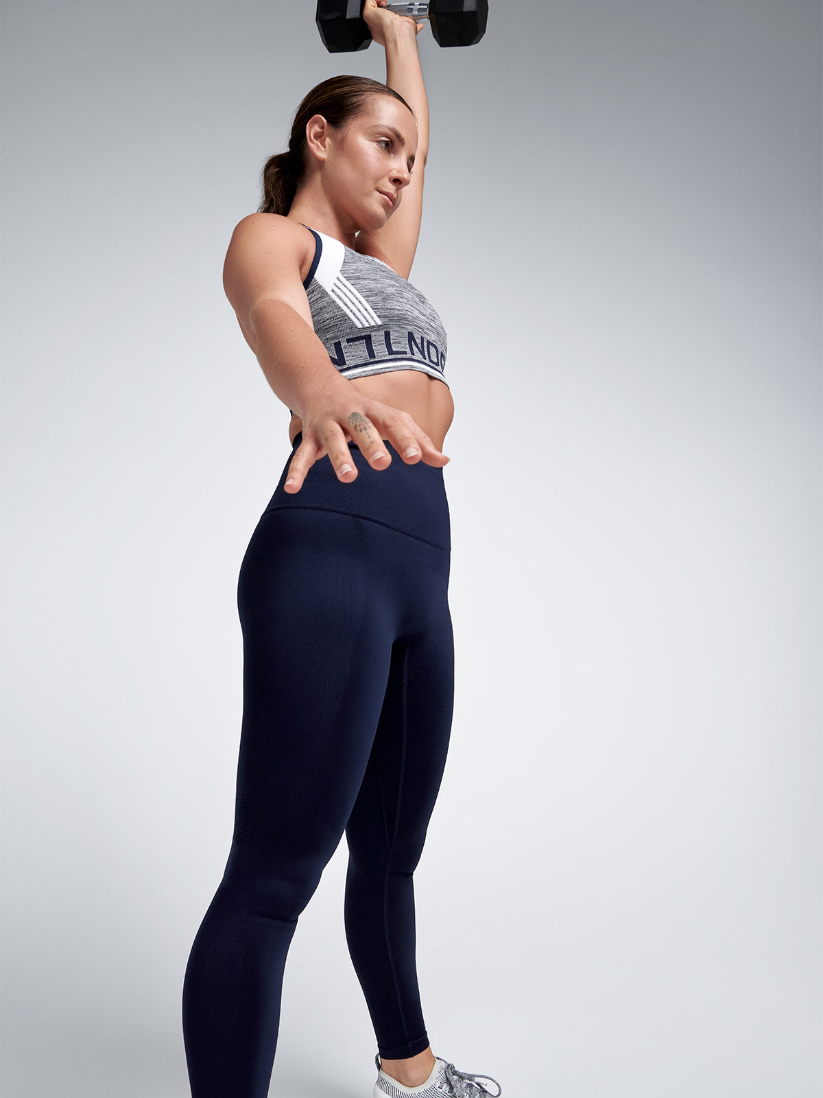 Womens chisel high waisted full length marine blue leggings 3