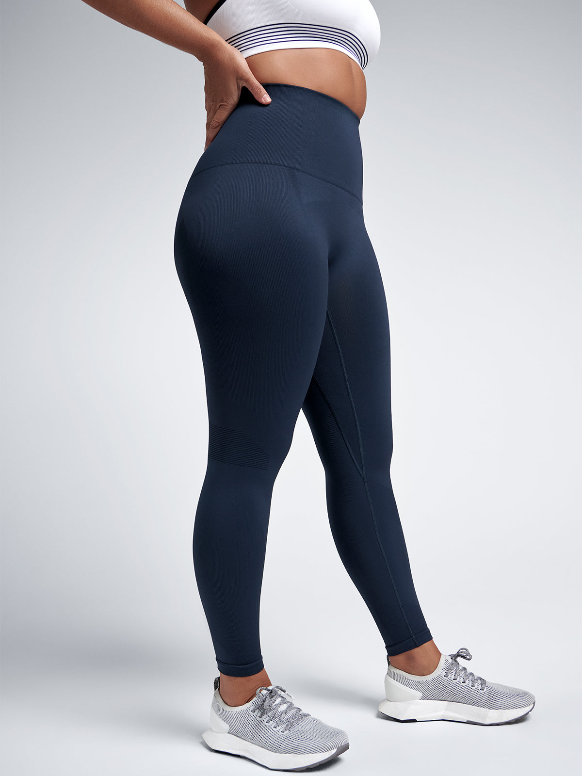 Womens chisel super high waisted ankle length marine blue leggings 1