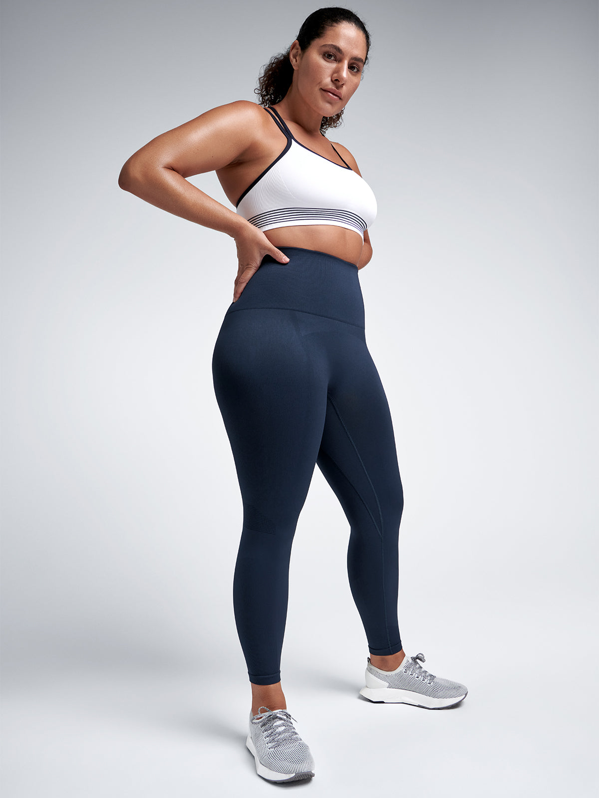 Womens chisel super high waisted ankle length marine blue leggings 8
