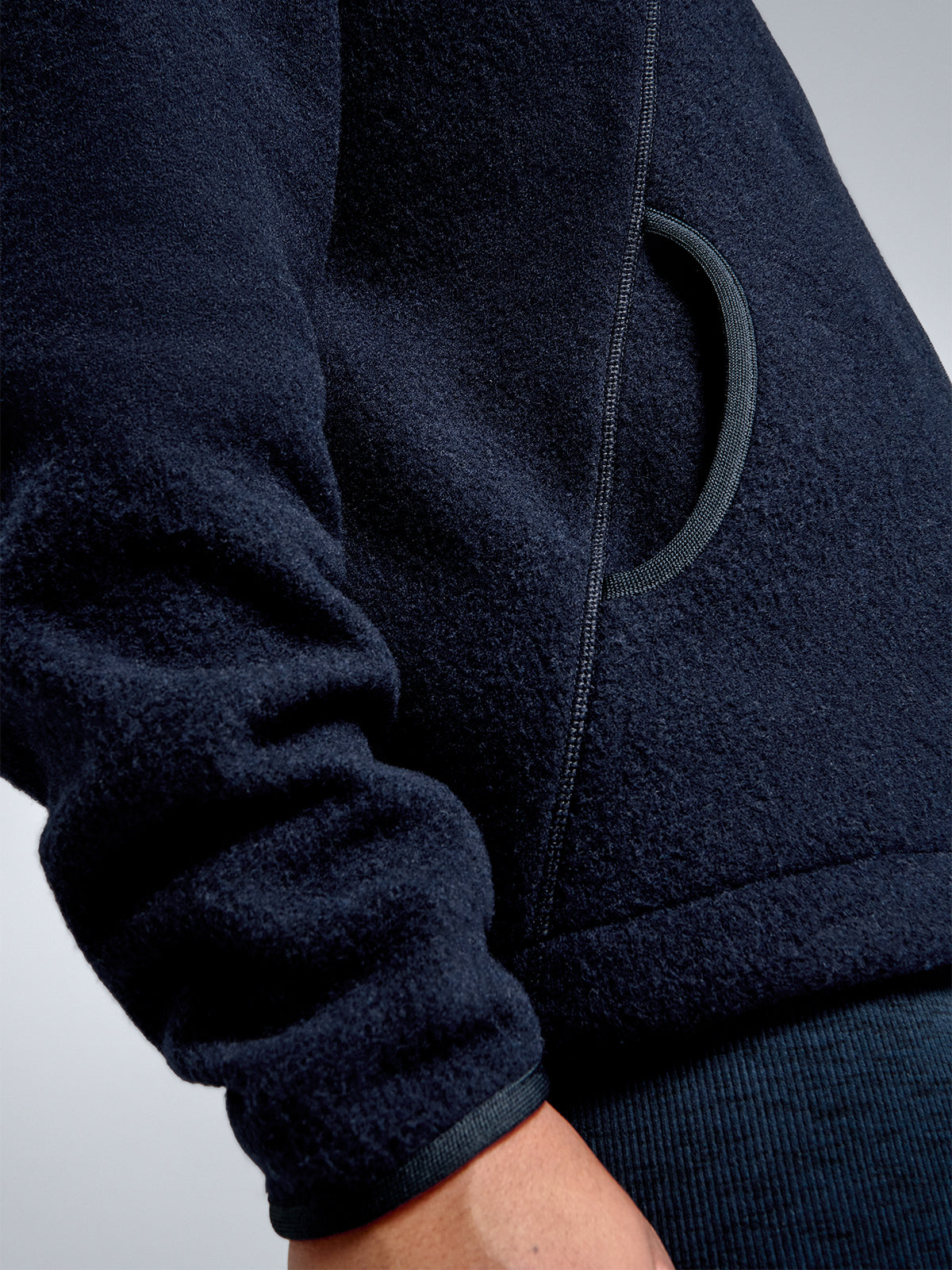 Womens woolen explore sports jacket in navy 3