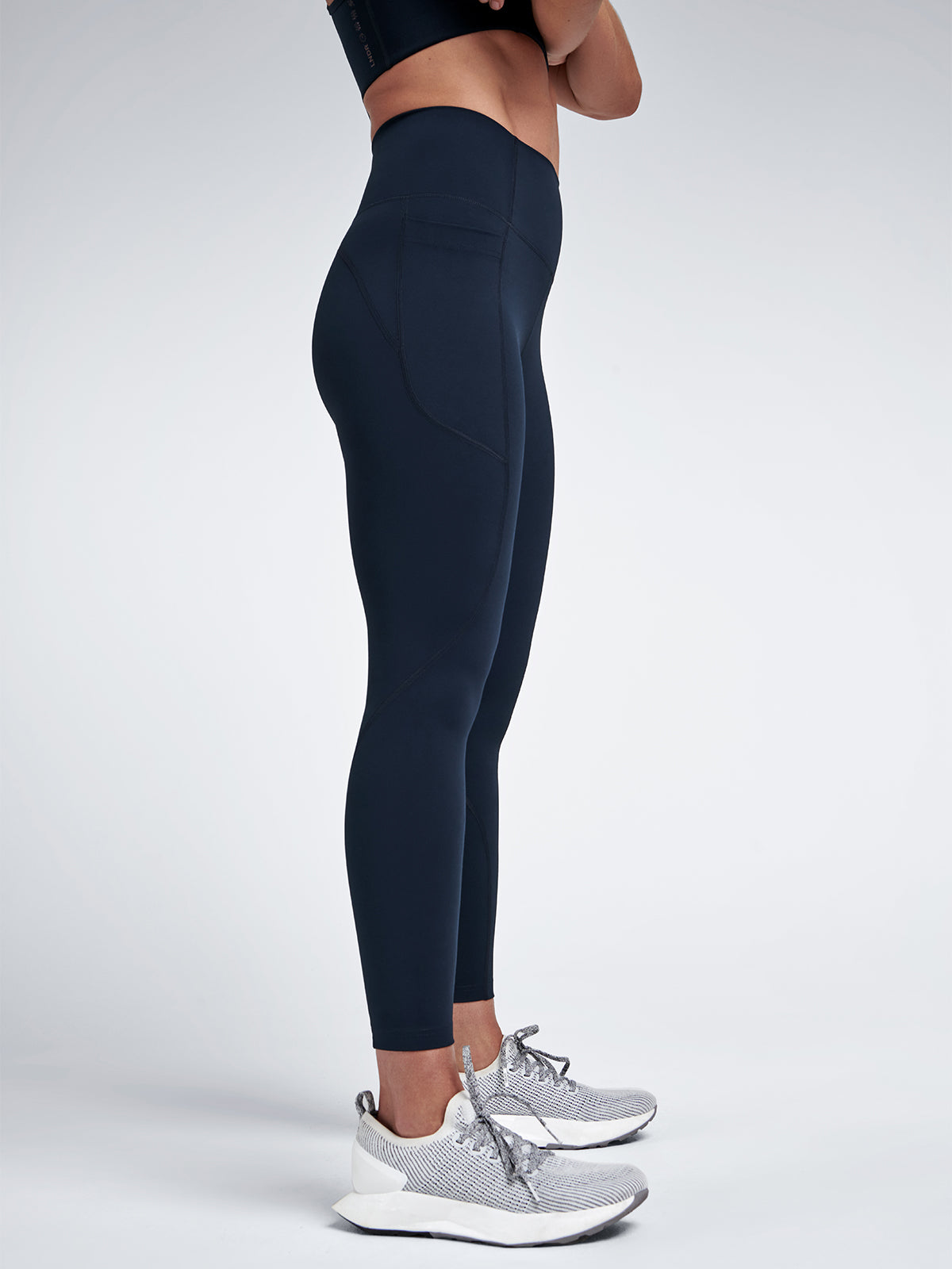 Womens fatal attraction high waisted ankle length marine blue leggings 1