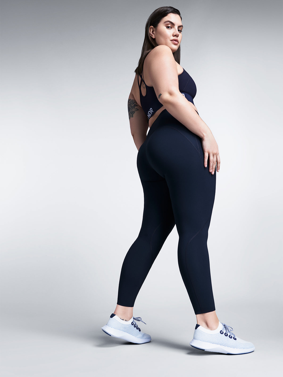 Womens fatal attraction high waisted ankle length marine blue leggings 7