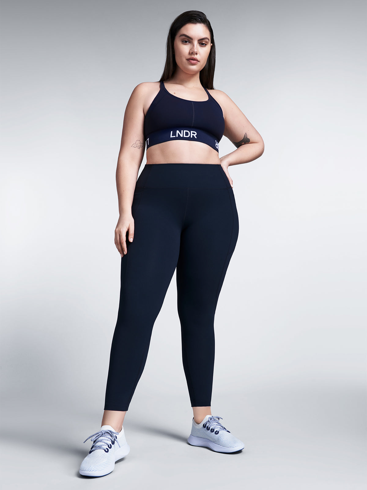 Womens fatal attraction high waisted ankle length marine blue leggings 8