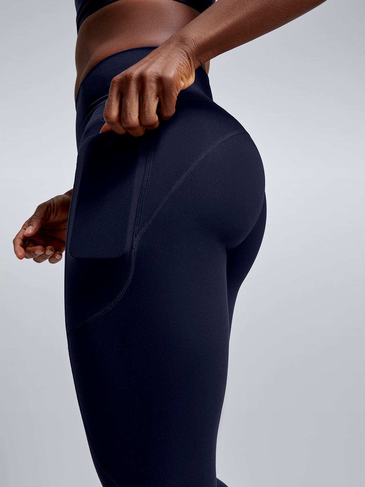 Womens fatal attraction high waisted full length navy blue leggings 2