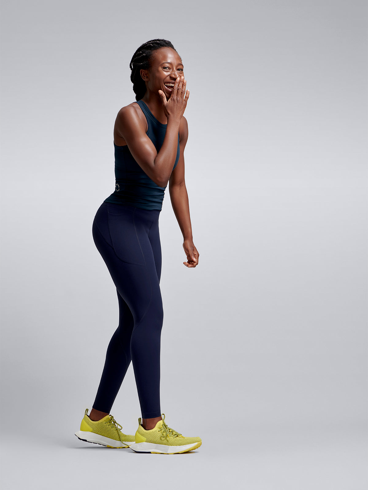 Womens fatal attraction high waisted full length navy blue leggings 3
