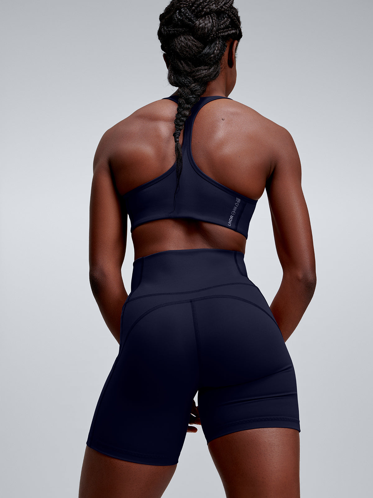 Womens fatal attraction high waisted 6 inch navy blue bike shorts 5