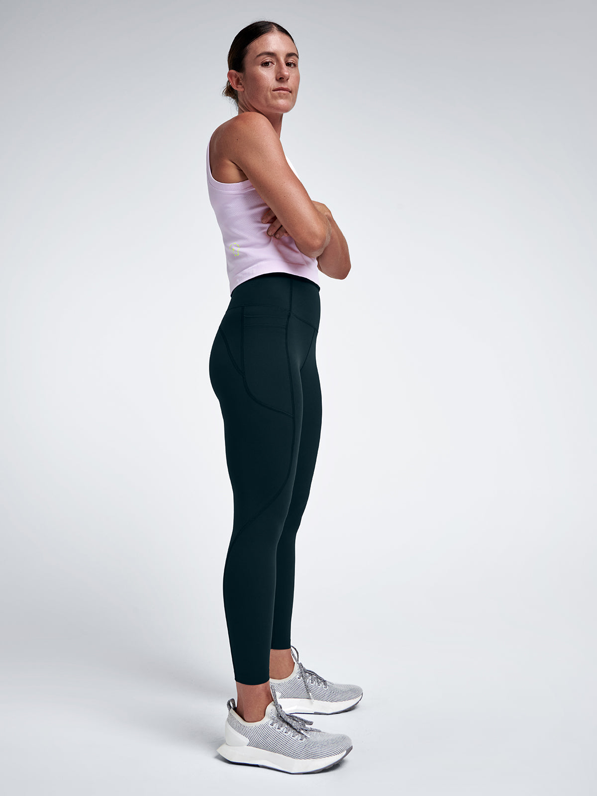 Womens fatal attraction high waisted ankle length dark green leggings 5
