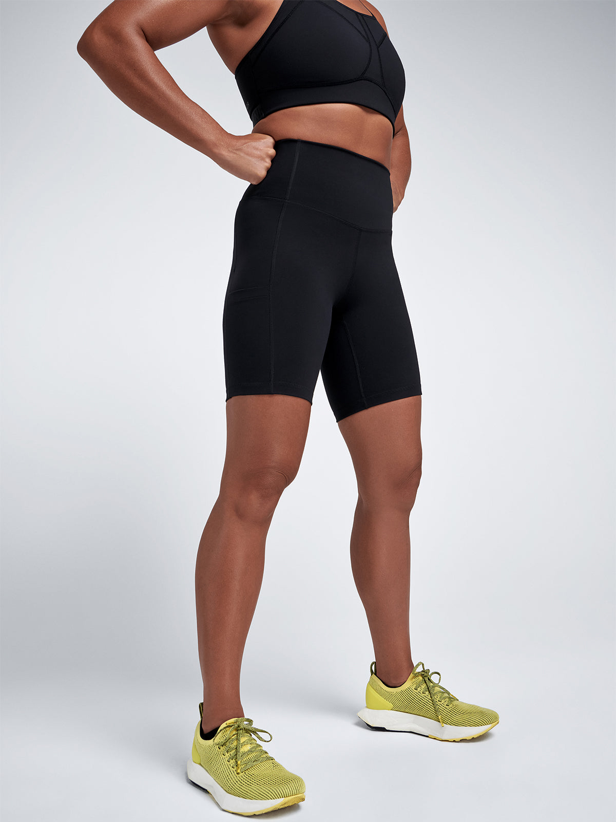 Womens fatal attraction high waisted 8 inch black bike shorts 2