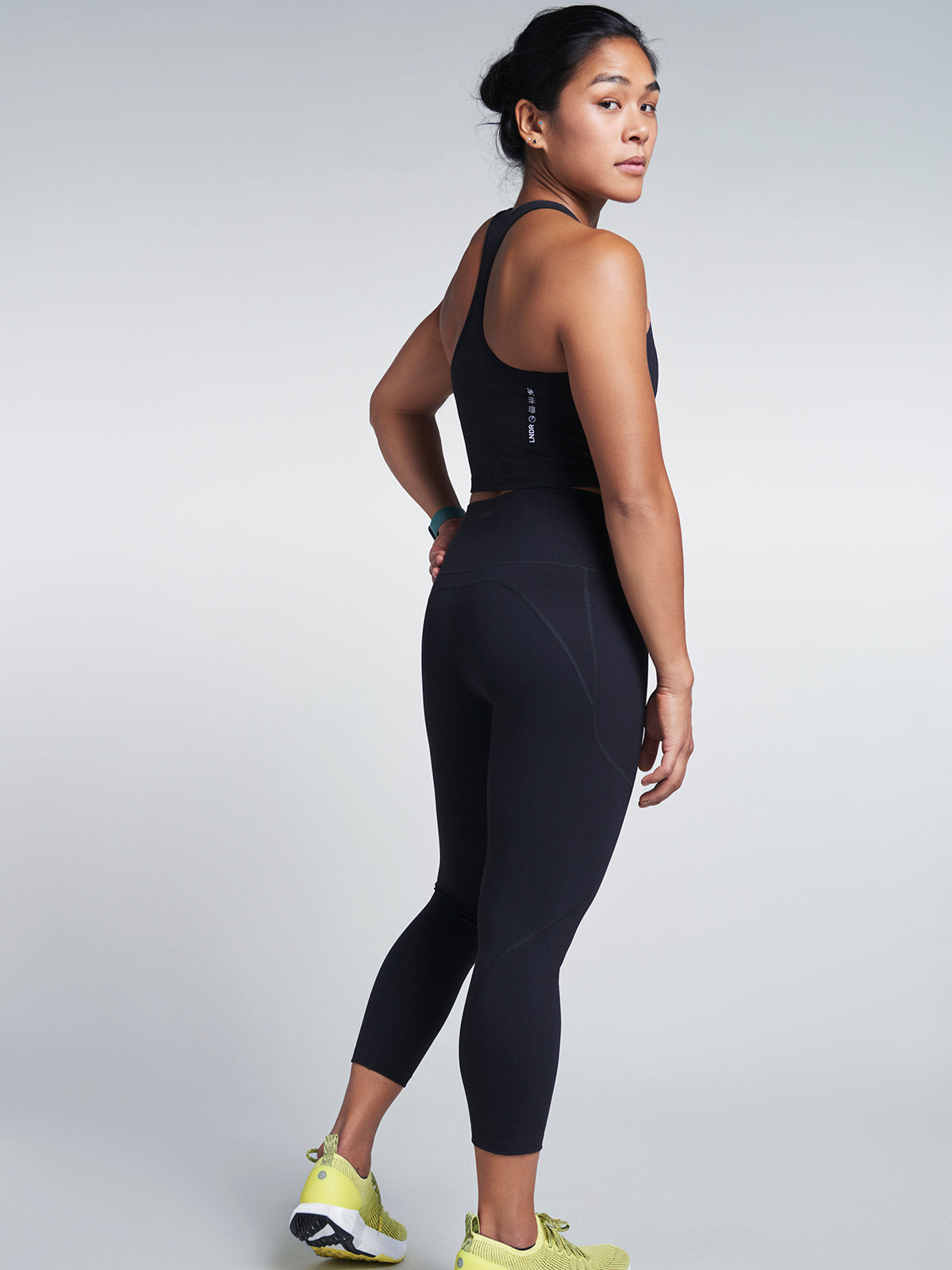 Womens femme fatale longline black sports bra 6