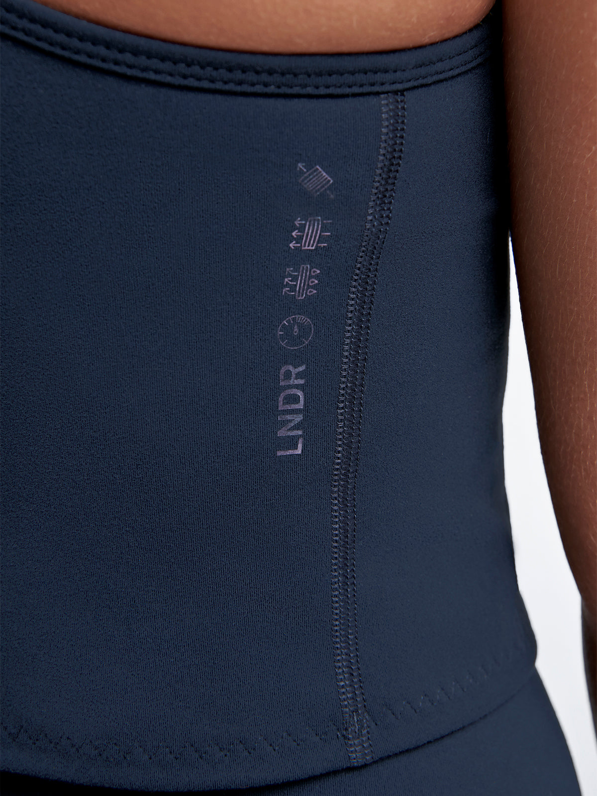 Womens femme fatale longline marine blue sports bra 2