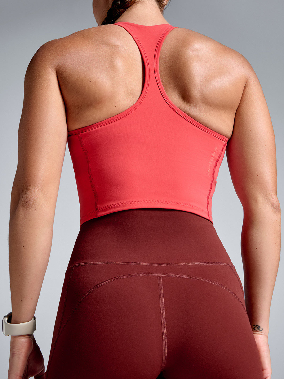 Womens femme fatale longline retro red sports bra 3