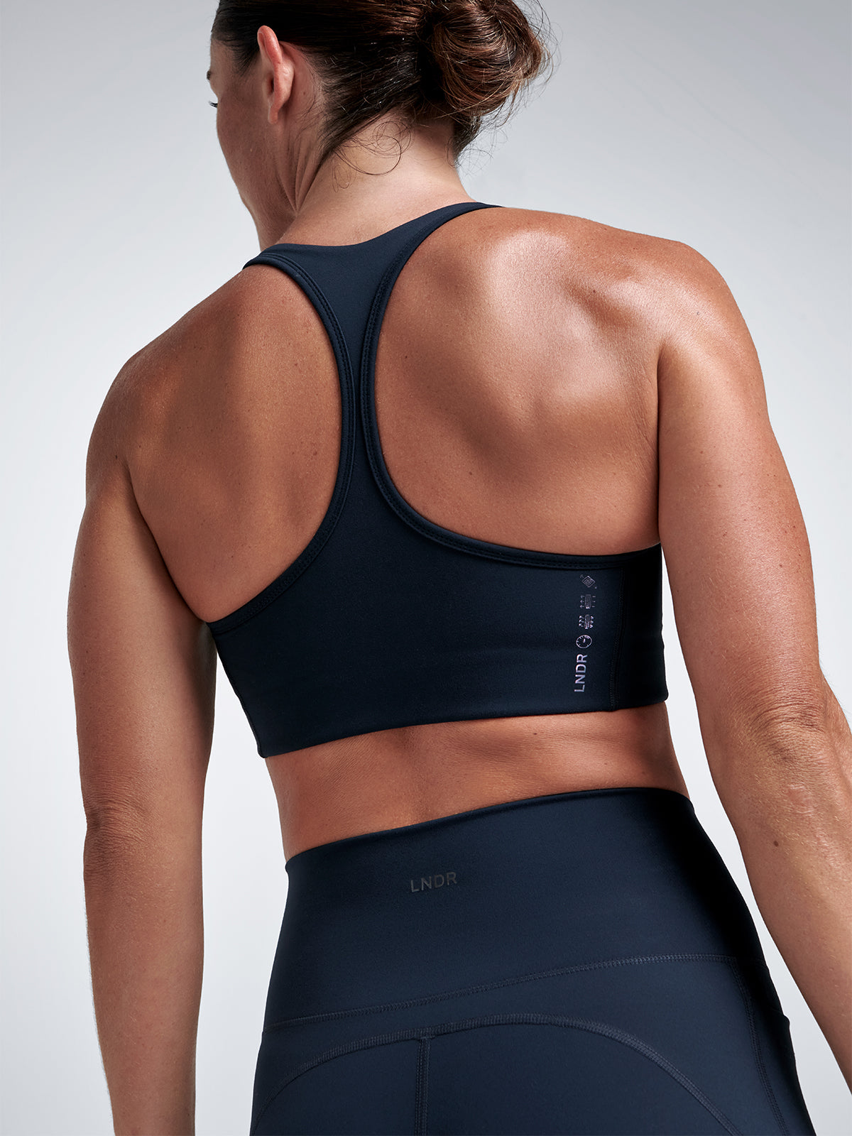 Womens femme fatale marine blue sports bra 6
