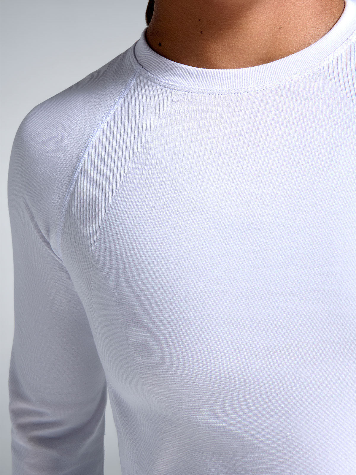 Womens here today cropped long sleeve white tee 3