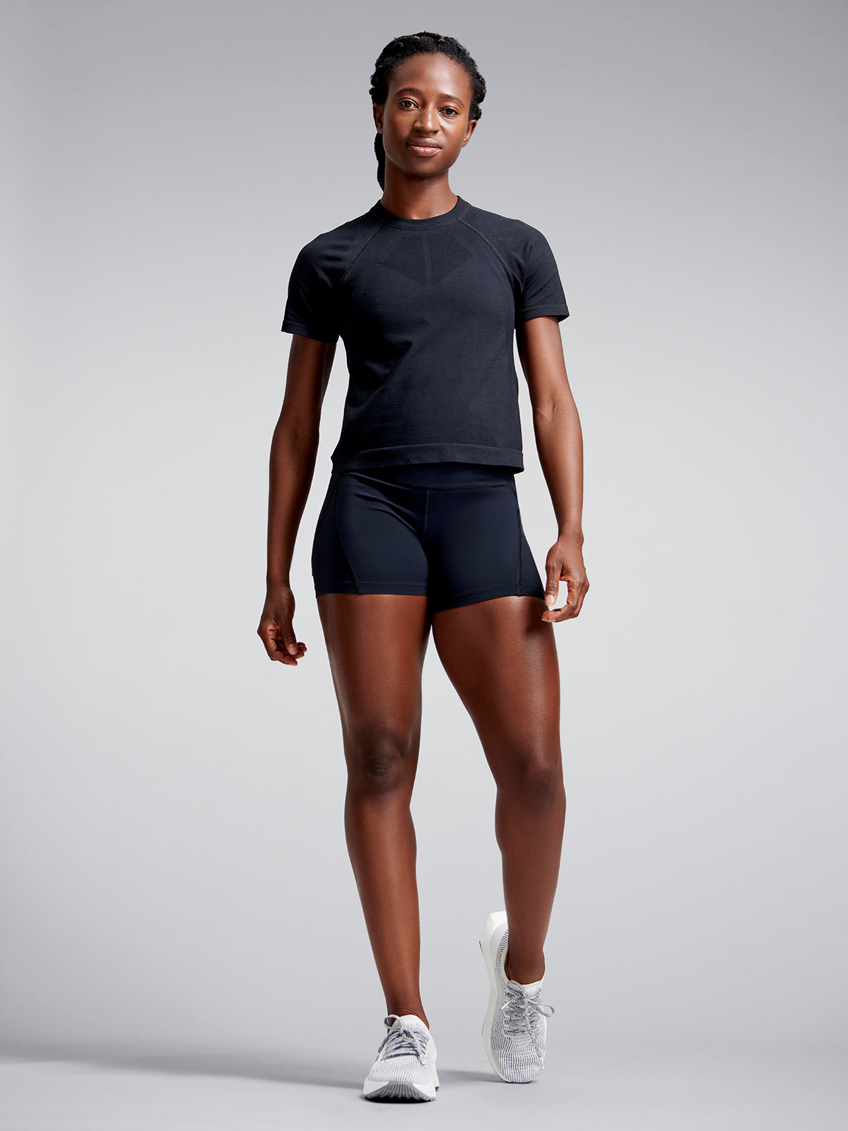 Womens here today cropped black tee 5