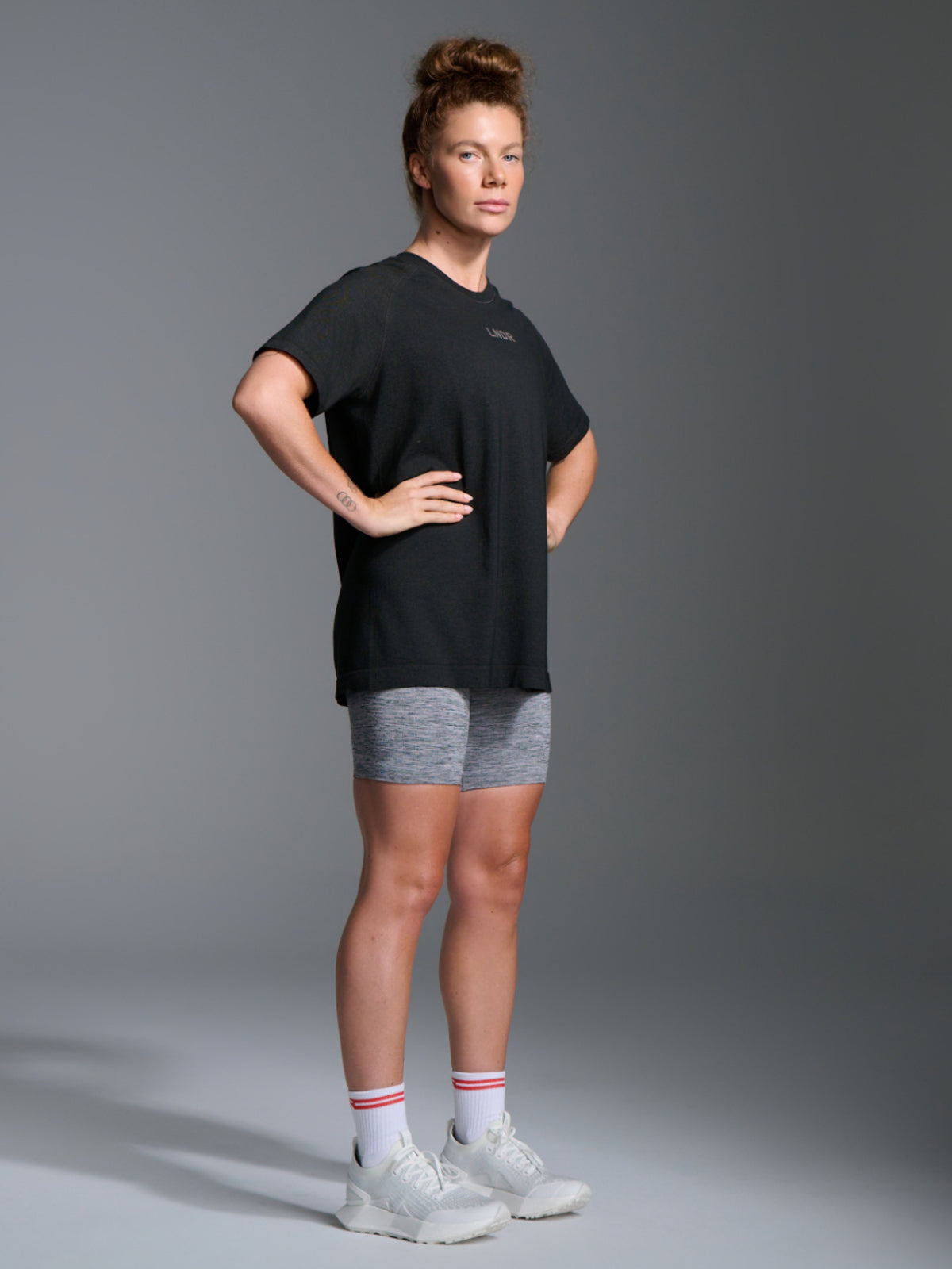 Unisex here today short sleeve faded black tee 3