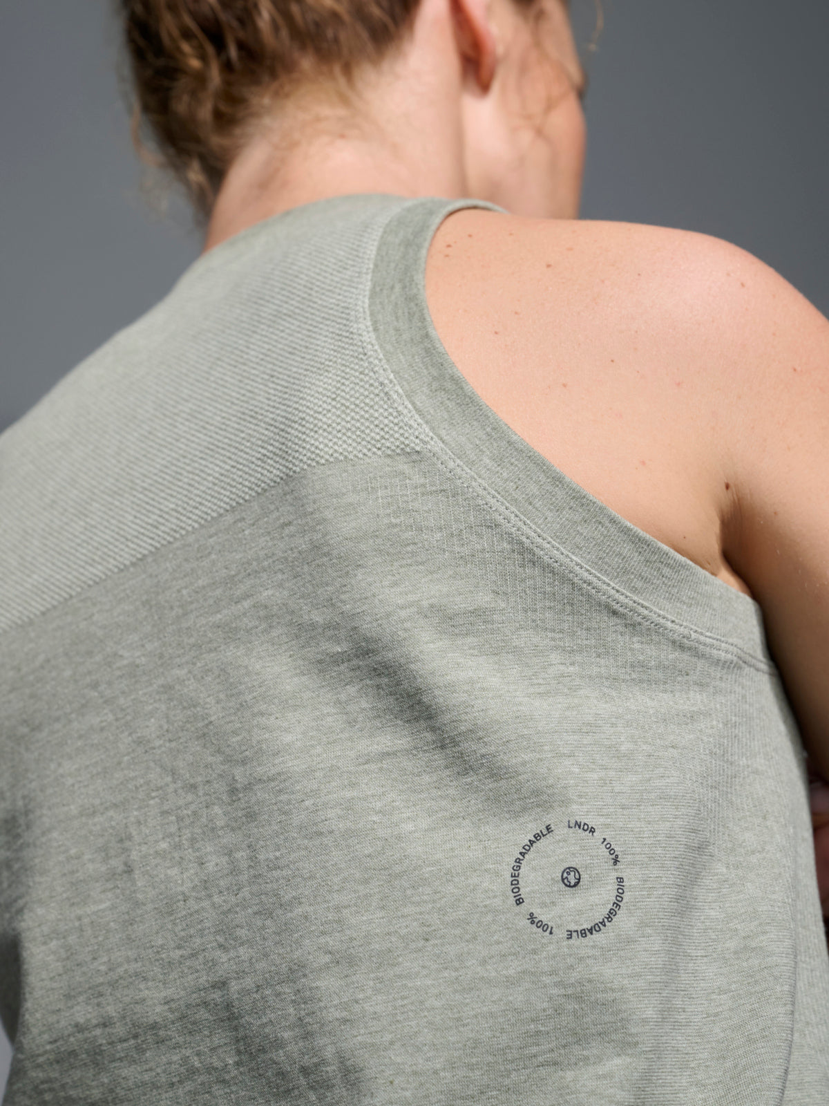 HERE TODAY MELANGE Cropped Tank Sage Marl