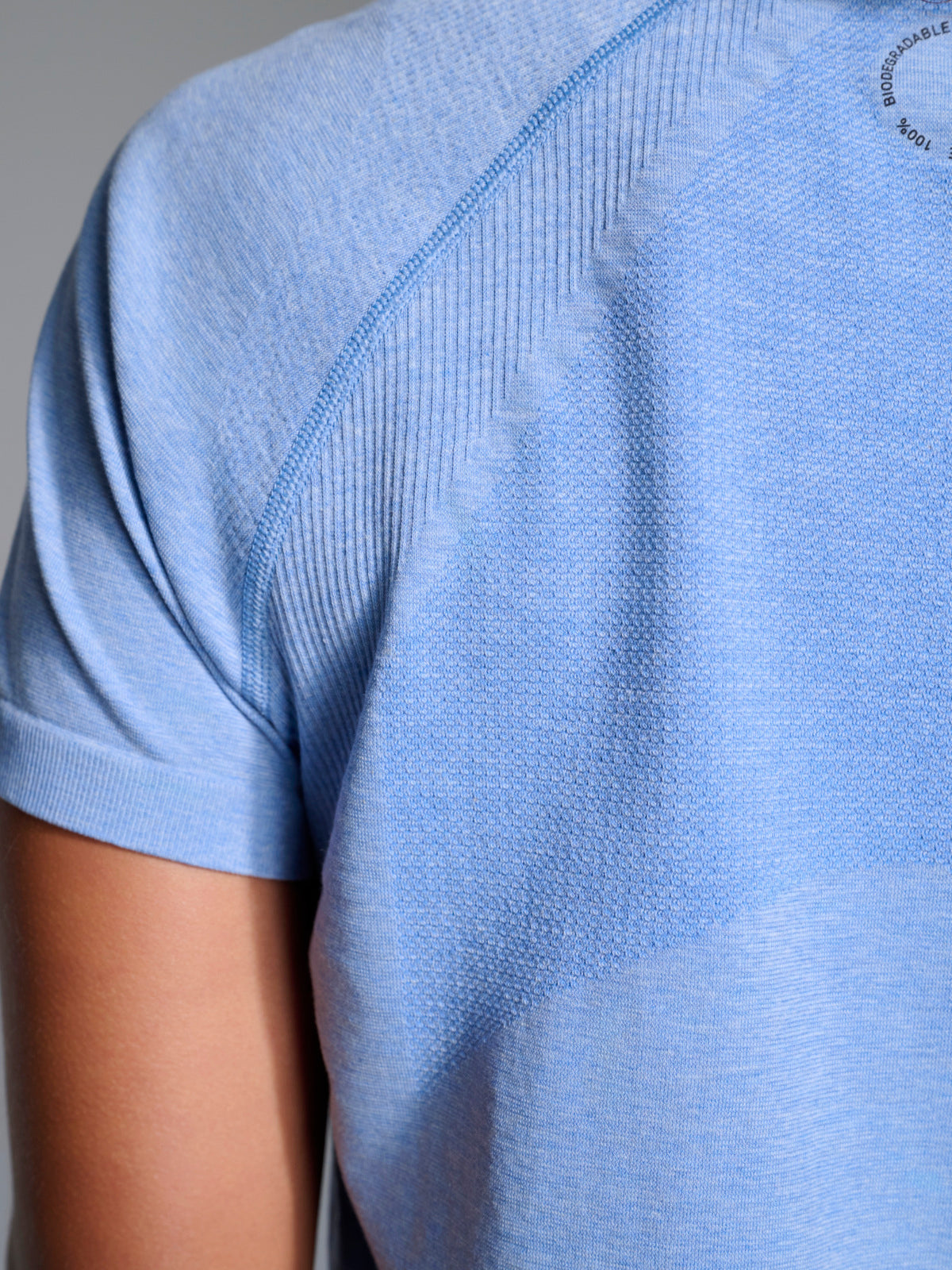 HERE TODAY MELANGE Cropped Tee Blue Marl