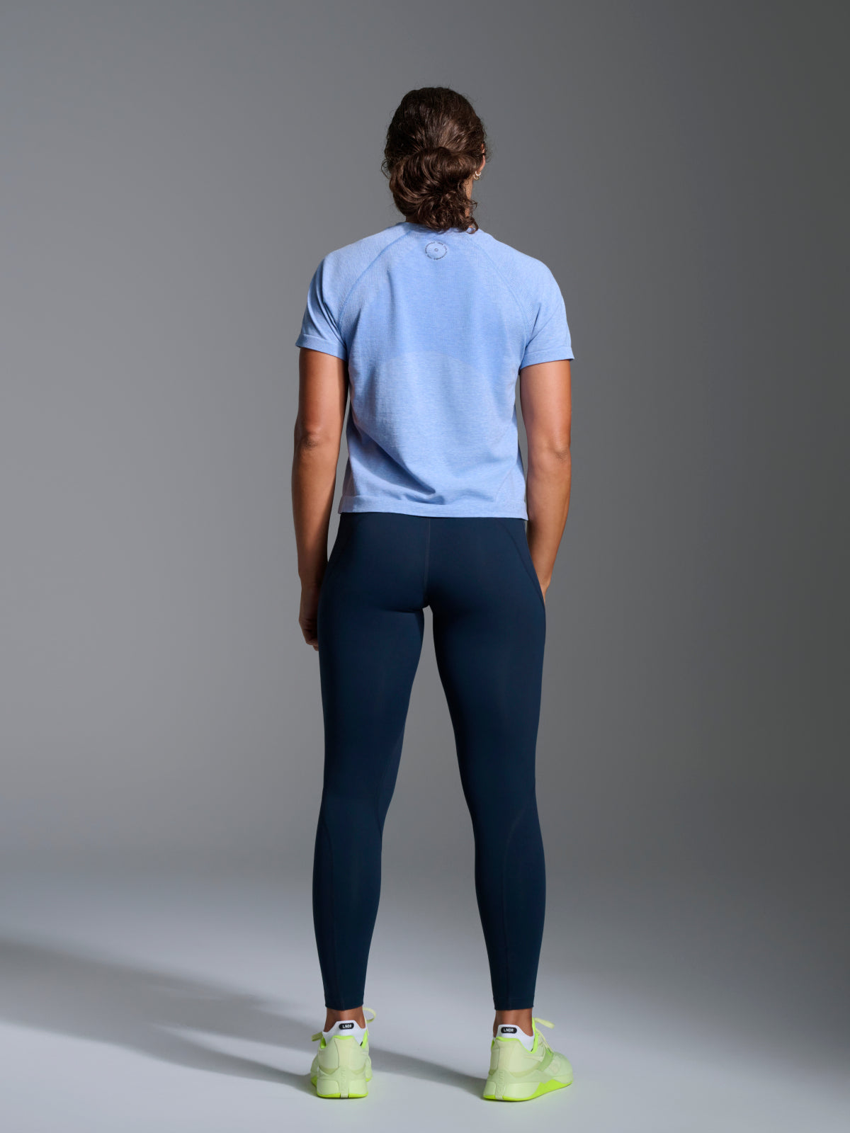 HERE TODAY MELANGE Cropped Tee Blue Marl