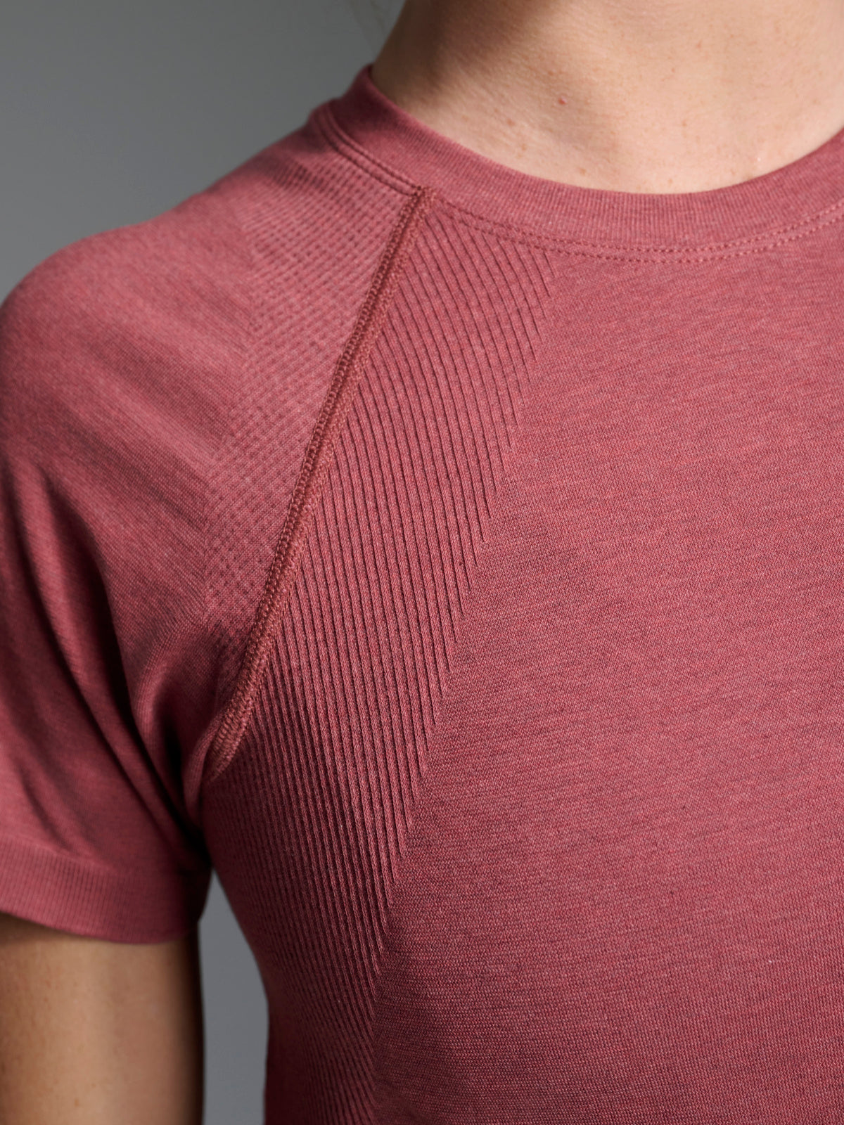 HERE TODAY MELANGE Cropped Tee Earth Marl