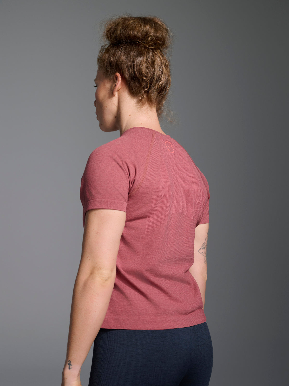 Womens here today cropped red earth marl tee 4