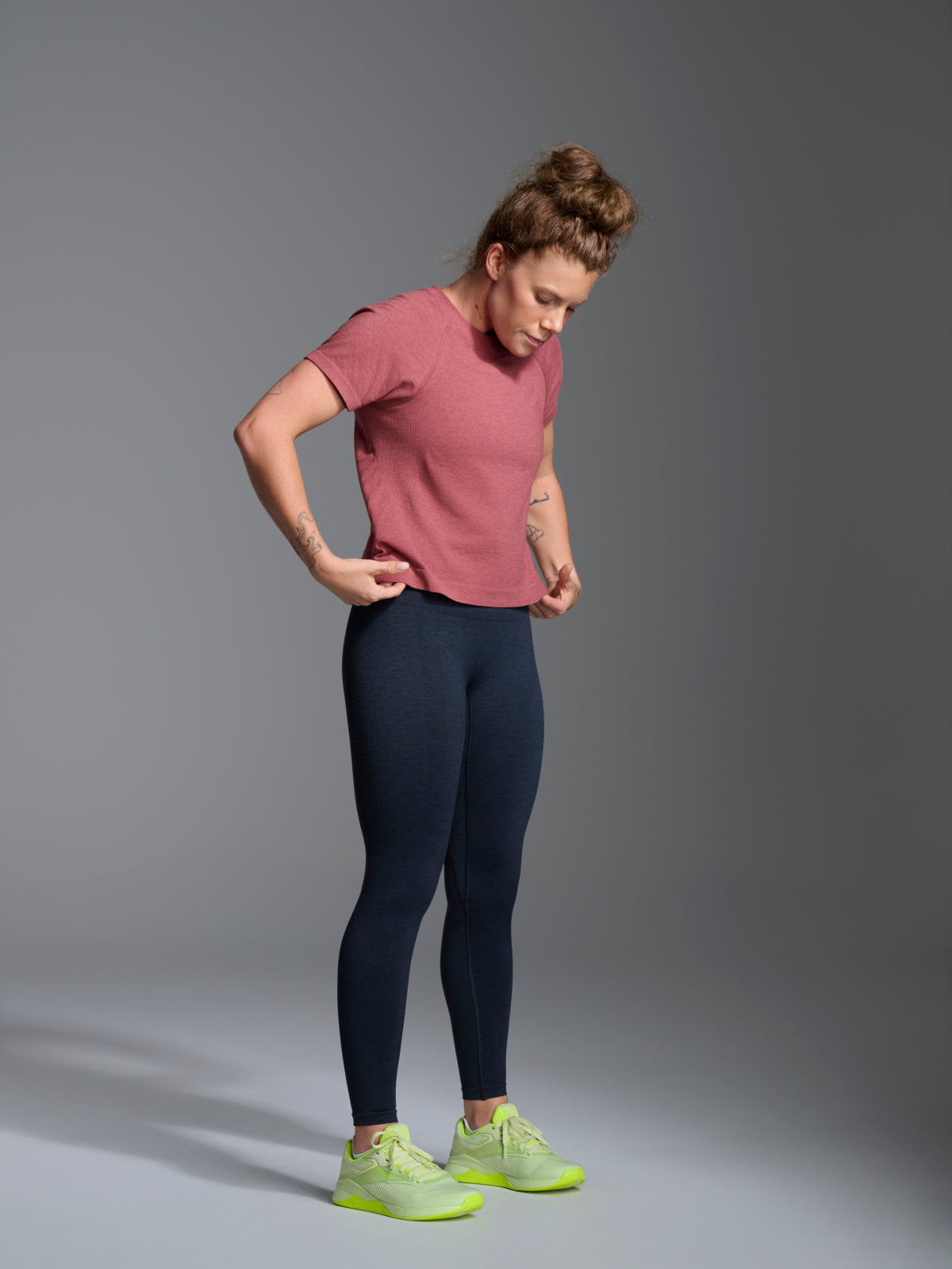 Womens here today cropped red earth marl tee 5