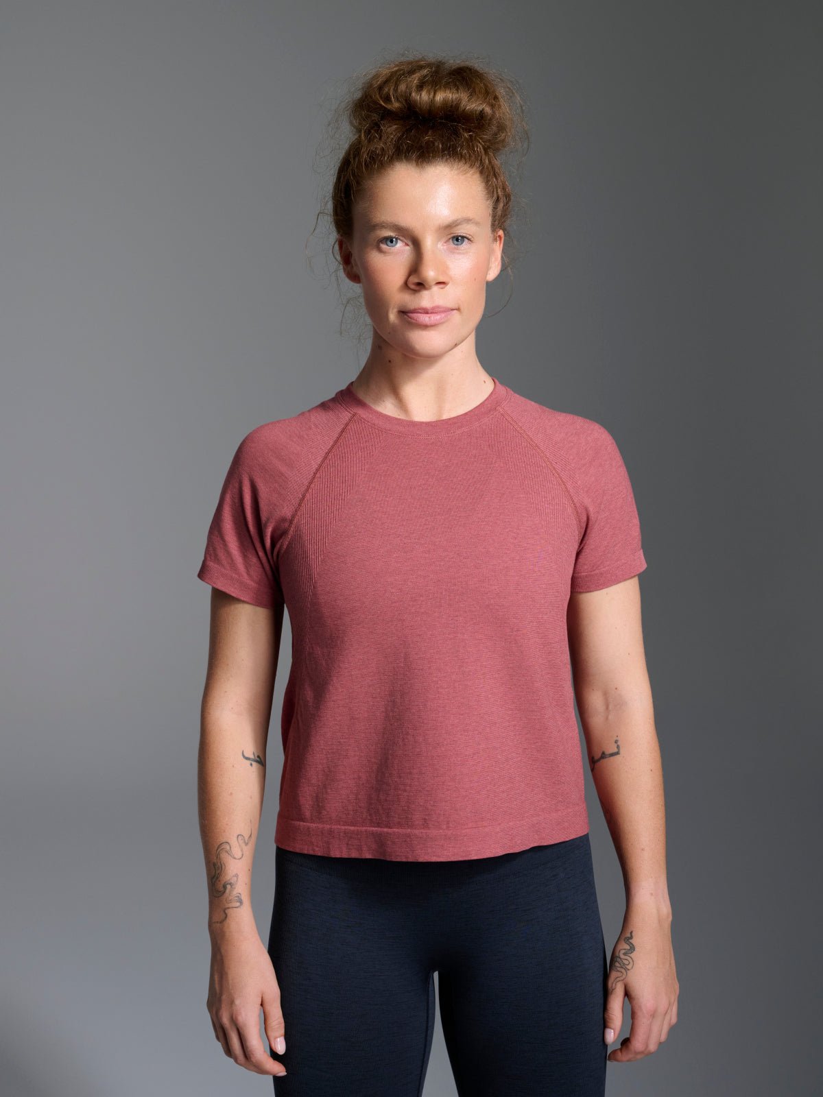 Womens here today cropped red earth marl tee 7