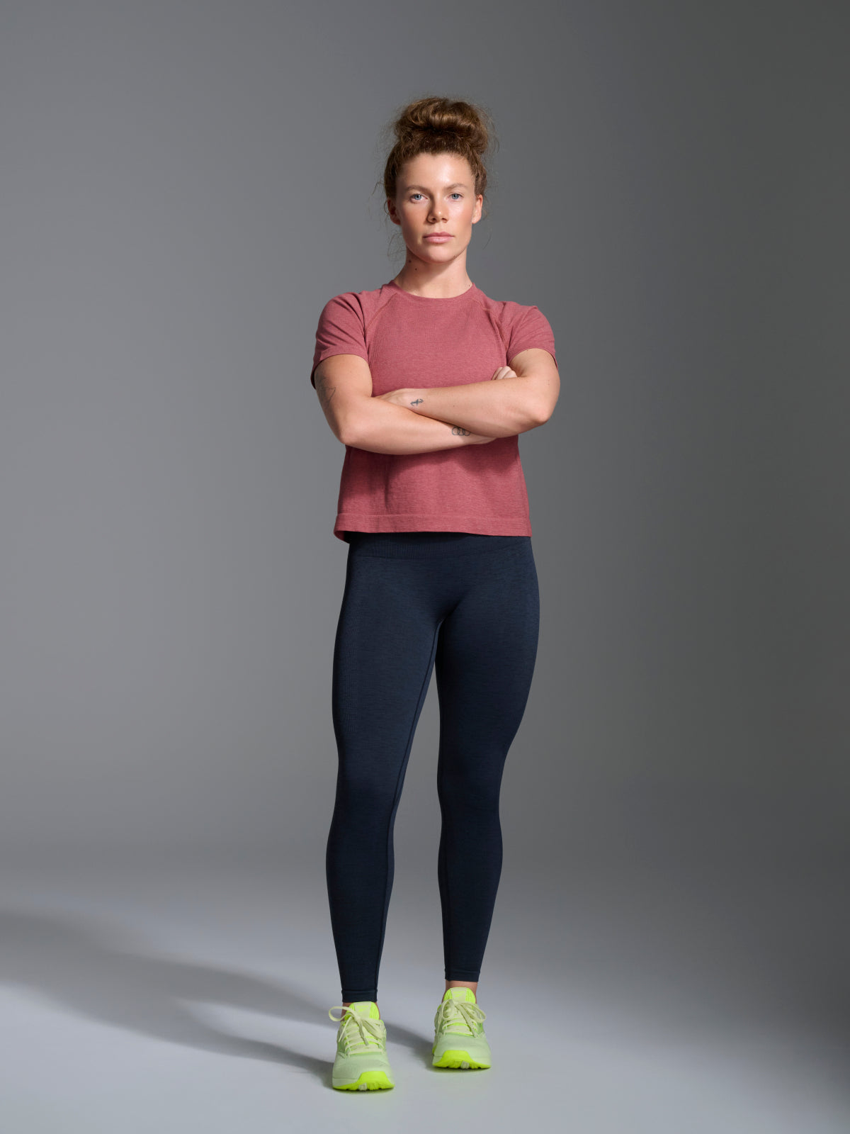 Womens here today cropped red earth marl tee 8