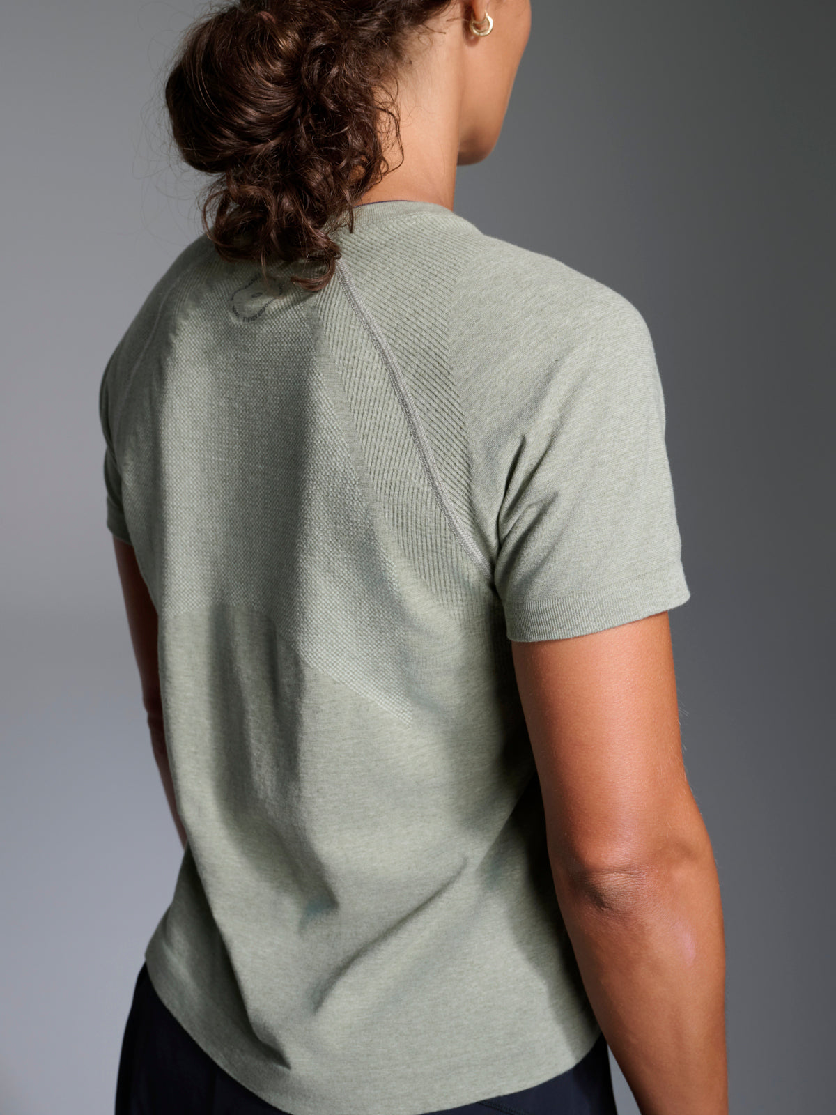 Womens here today cropped green sage marl tee 3