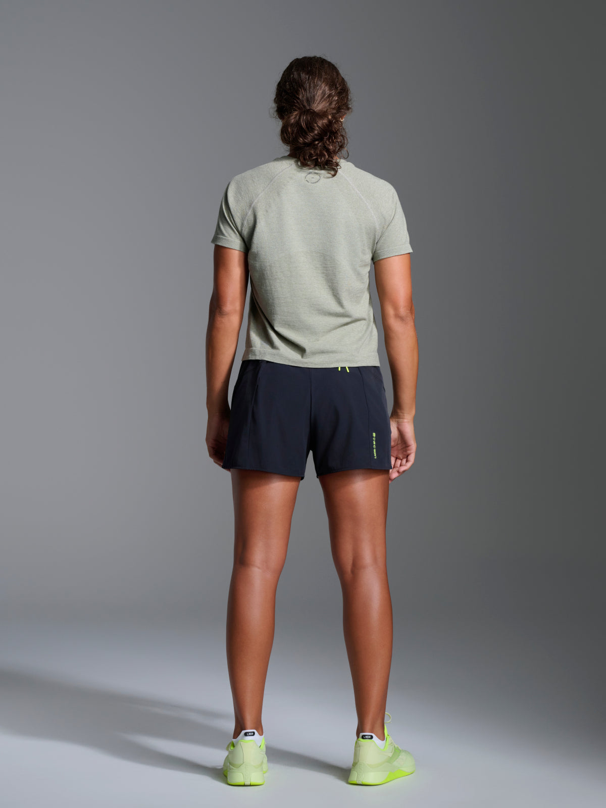 Womens here today cropped green sage marl tee 6