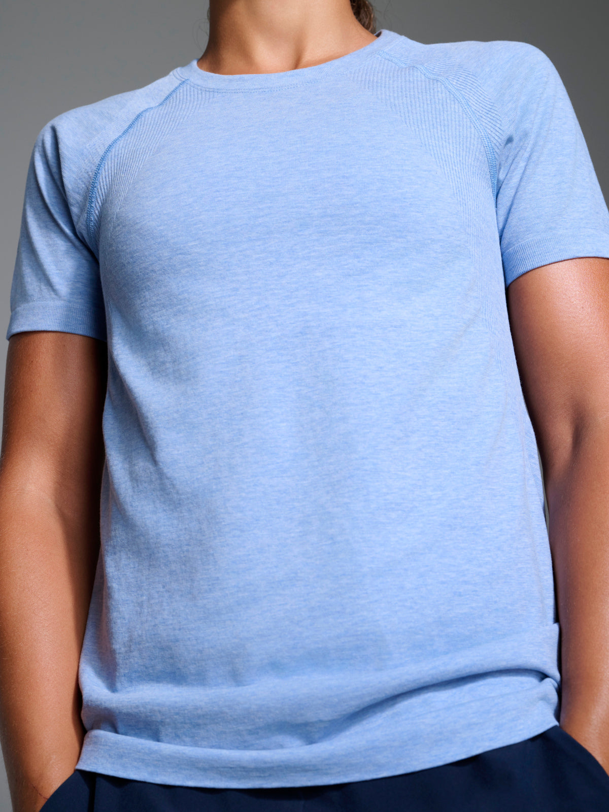Womens here today short sleeve blue marl tee 3