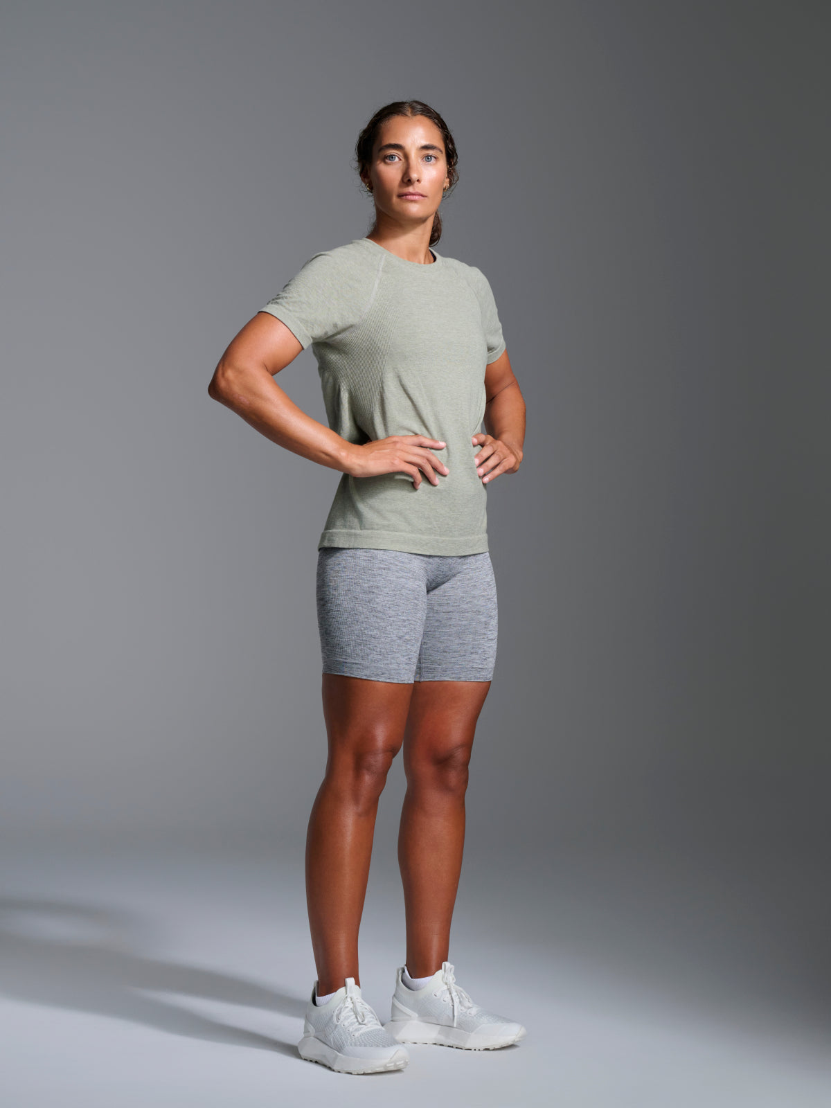 Womens here today short sleeve sage green marl tee 8