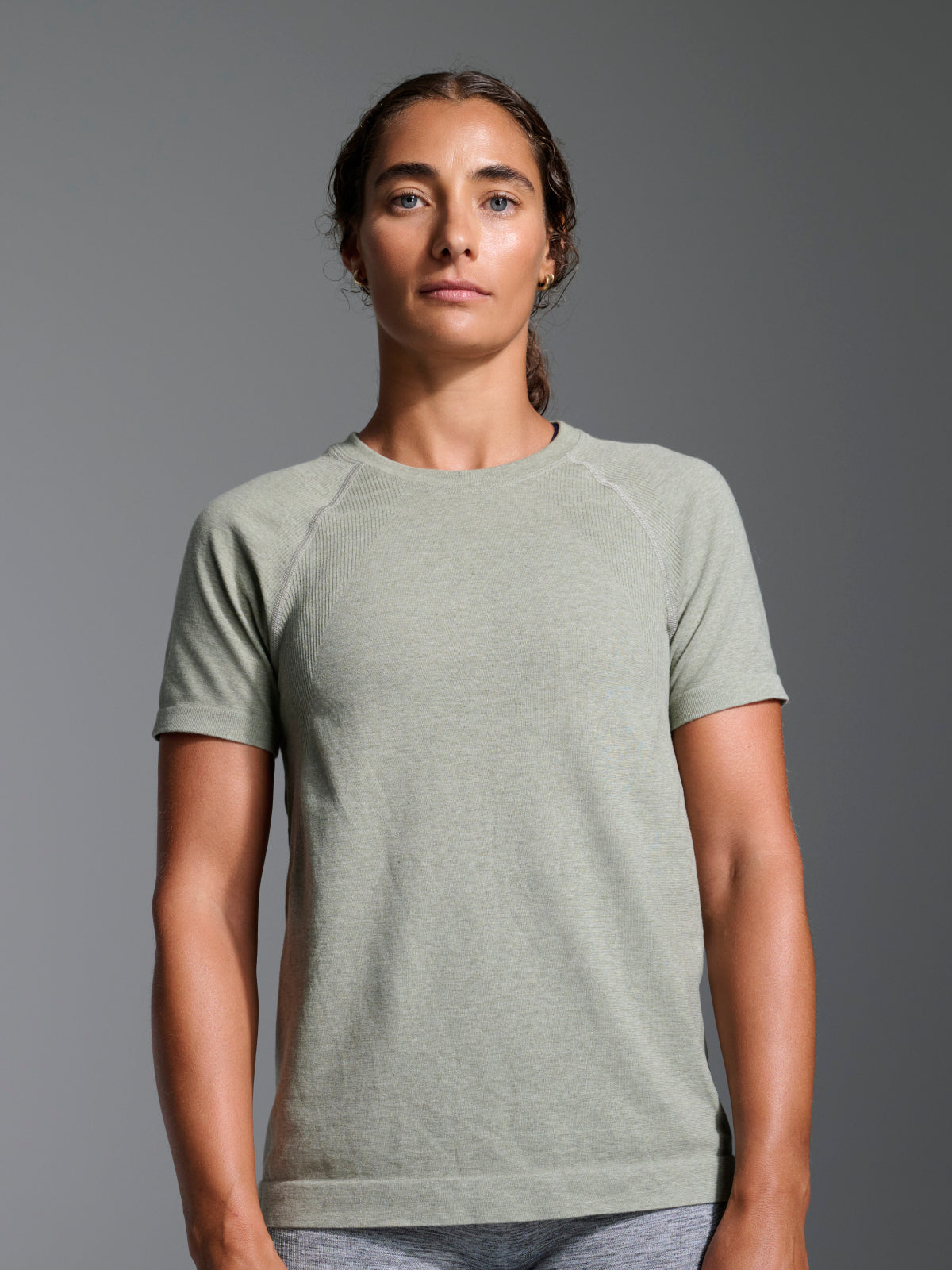 Womens here today short sleeve sage green marl tee 9