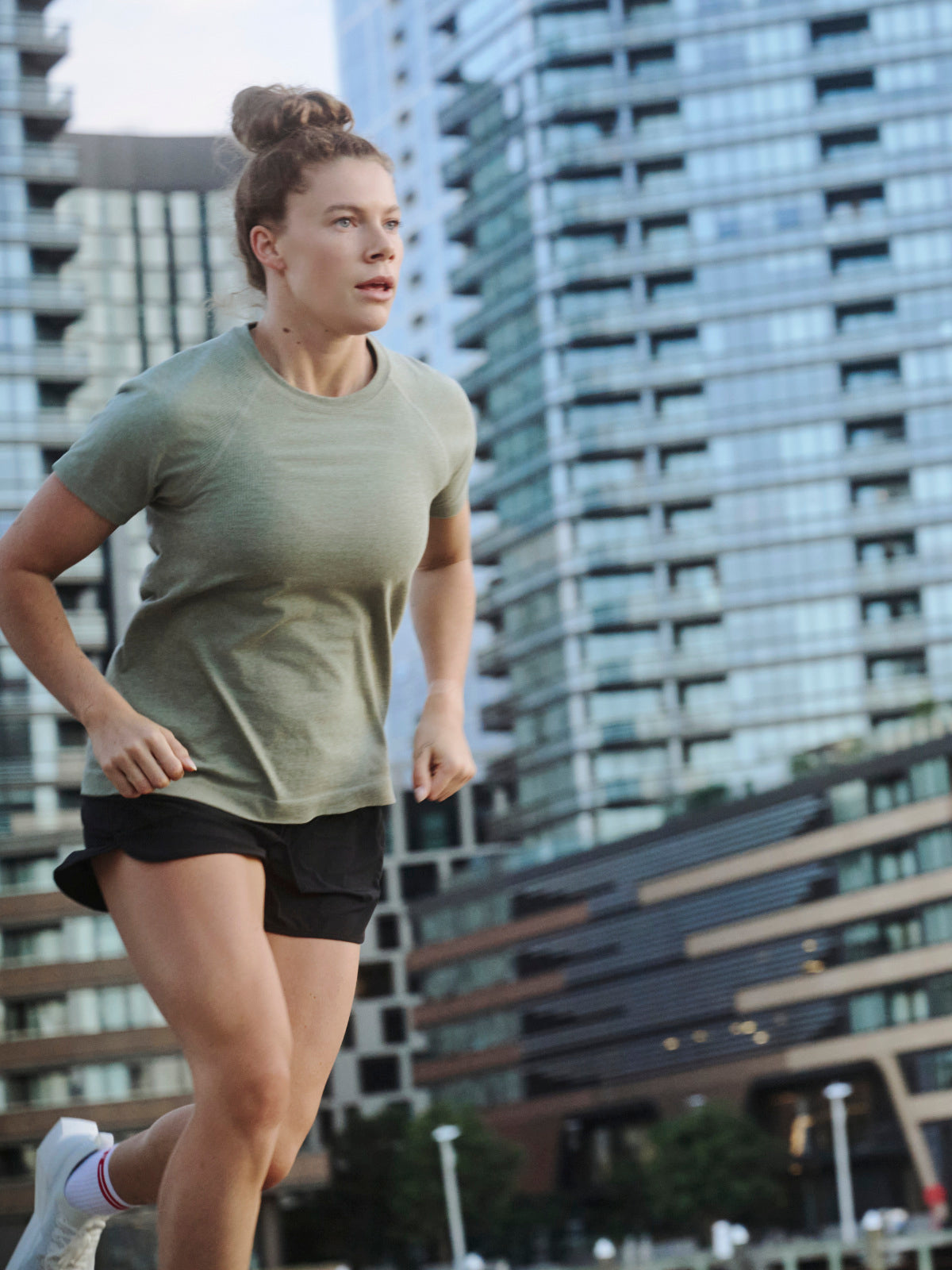 Womens here today short sleeve sage green marl tee 6