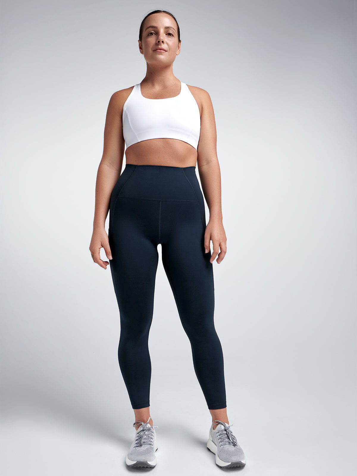 Womens obsession pocket high waisted ankle length marine blue leggings 5