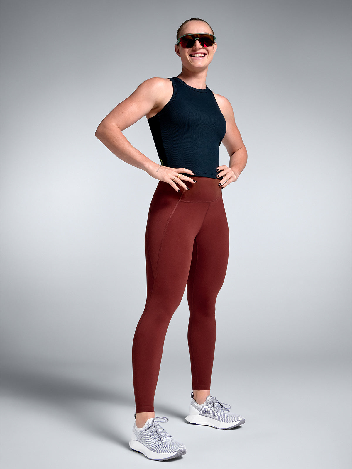 Womens obsession high waisted full length red rust leggings 6