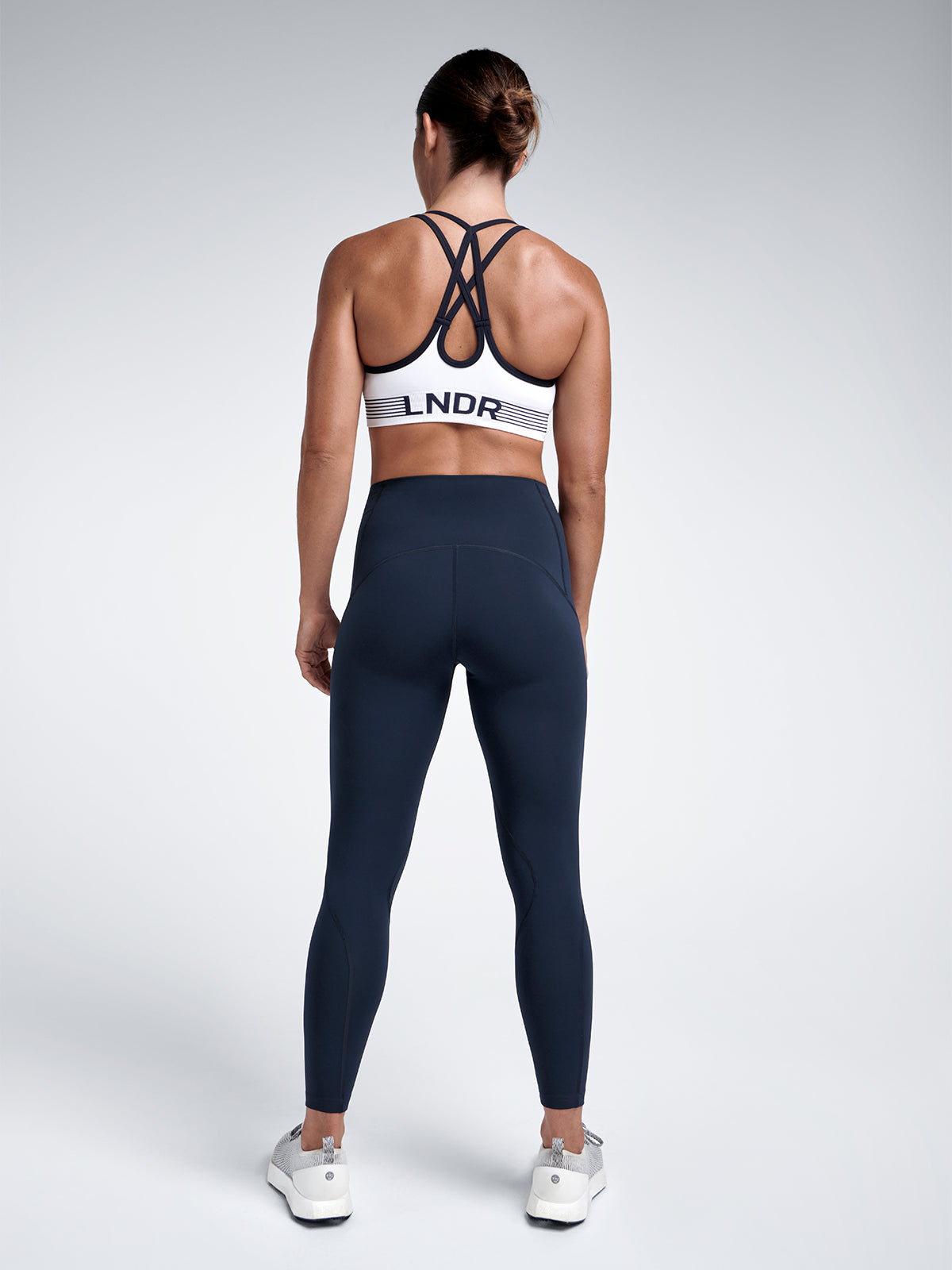 Womens limitless pocket high waisted ankle length marine blue leggings 4