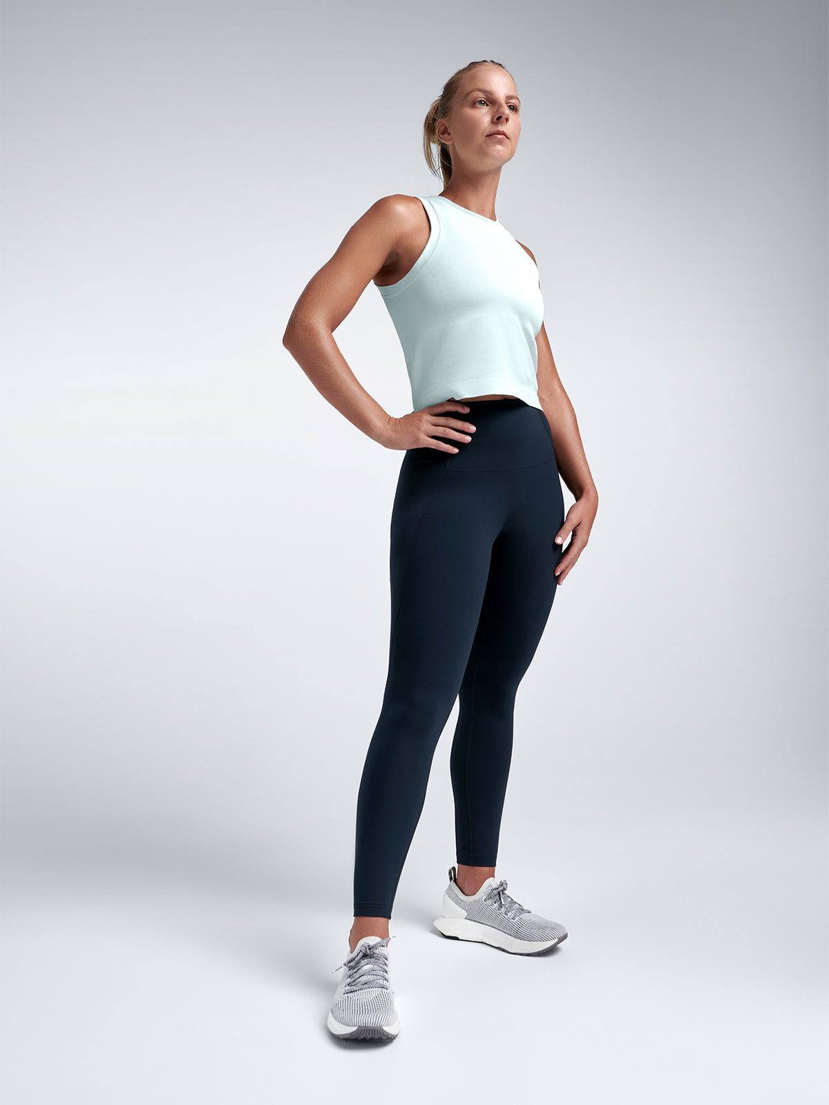 Womens power crop mint green tank top 5