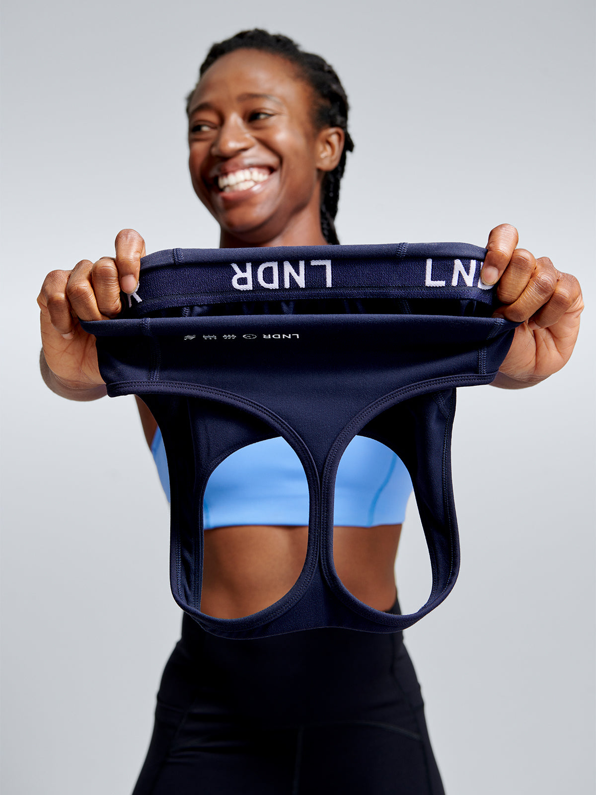 Womens fatal attraction navy blue sports bra 10