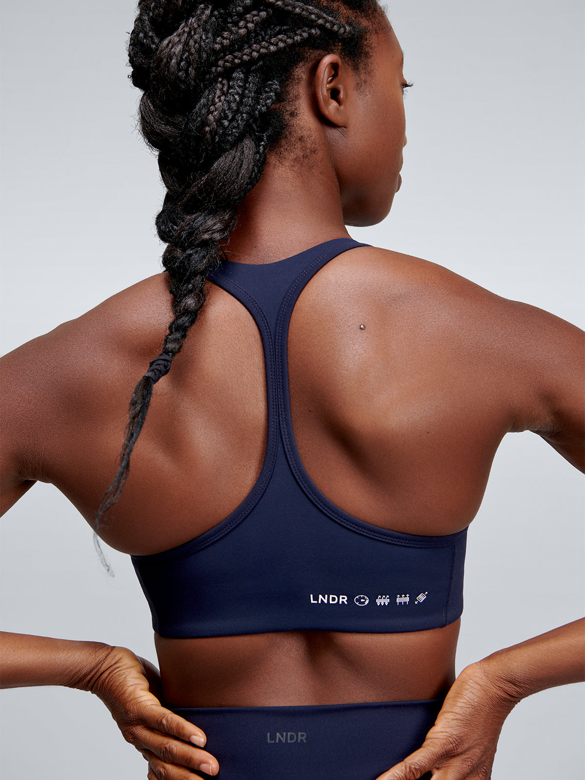 Womens fatal attraction navy blue sports bra 2
