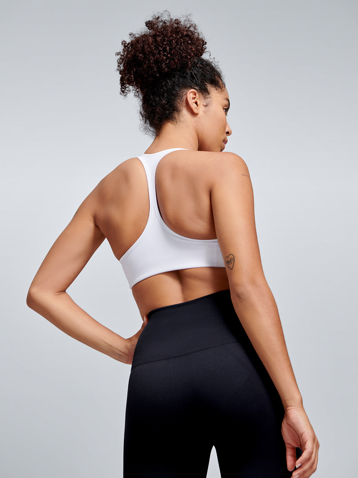 Womens fatal attraction recycled white sports bra 3