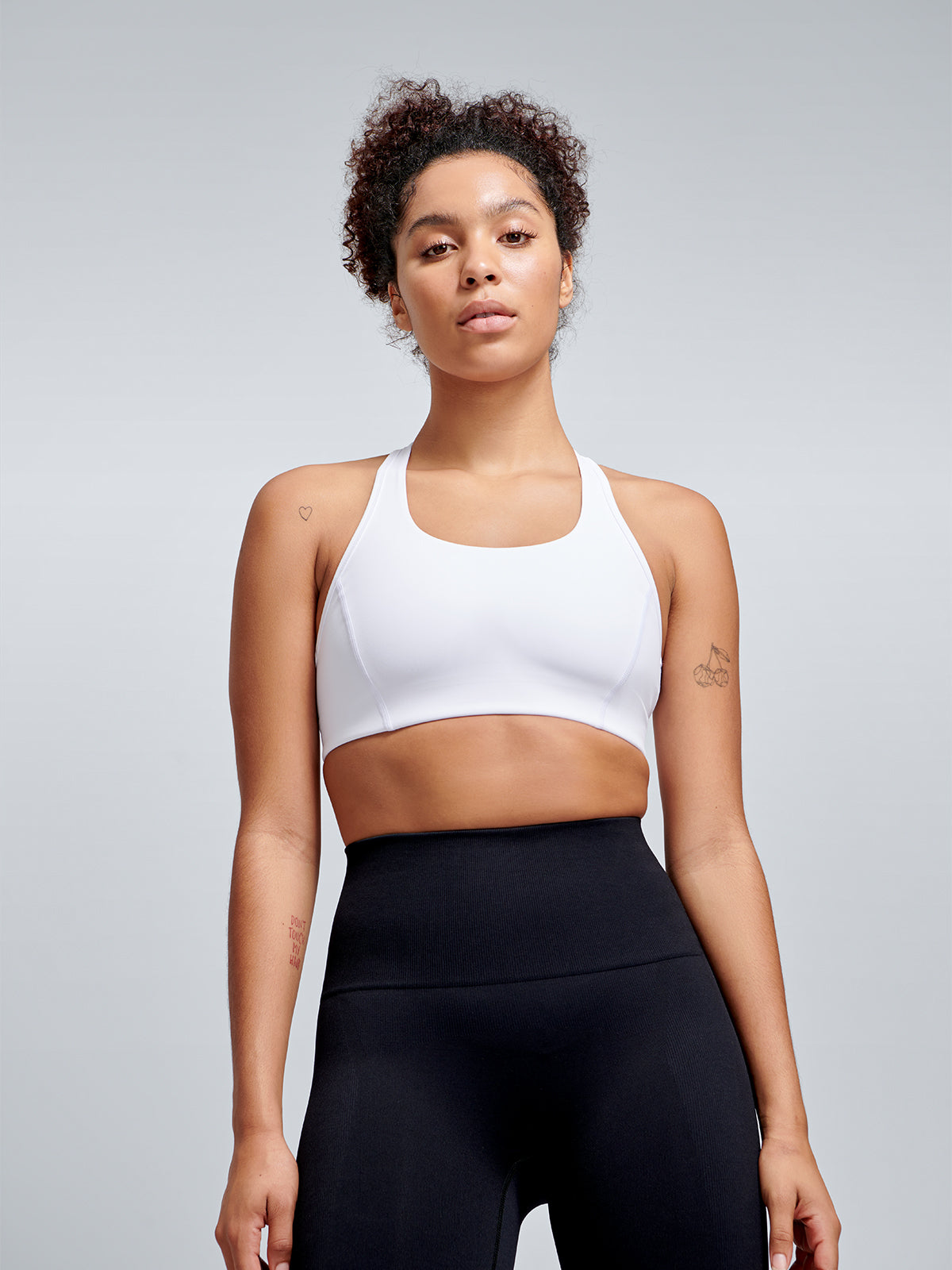 Womens fatal attraction recycled white sports bra 4