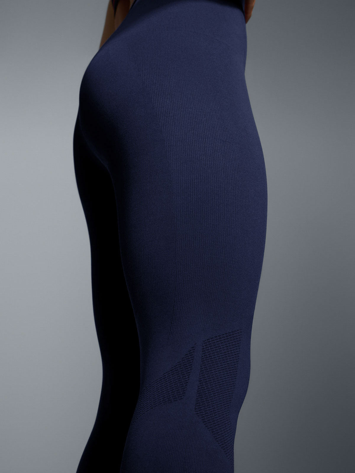 Womens streamline super high waisted ankle navy blue leggings 7