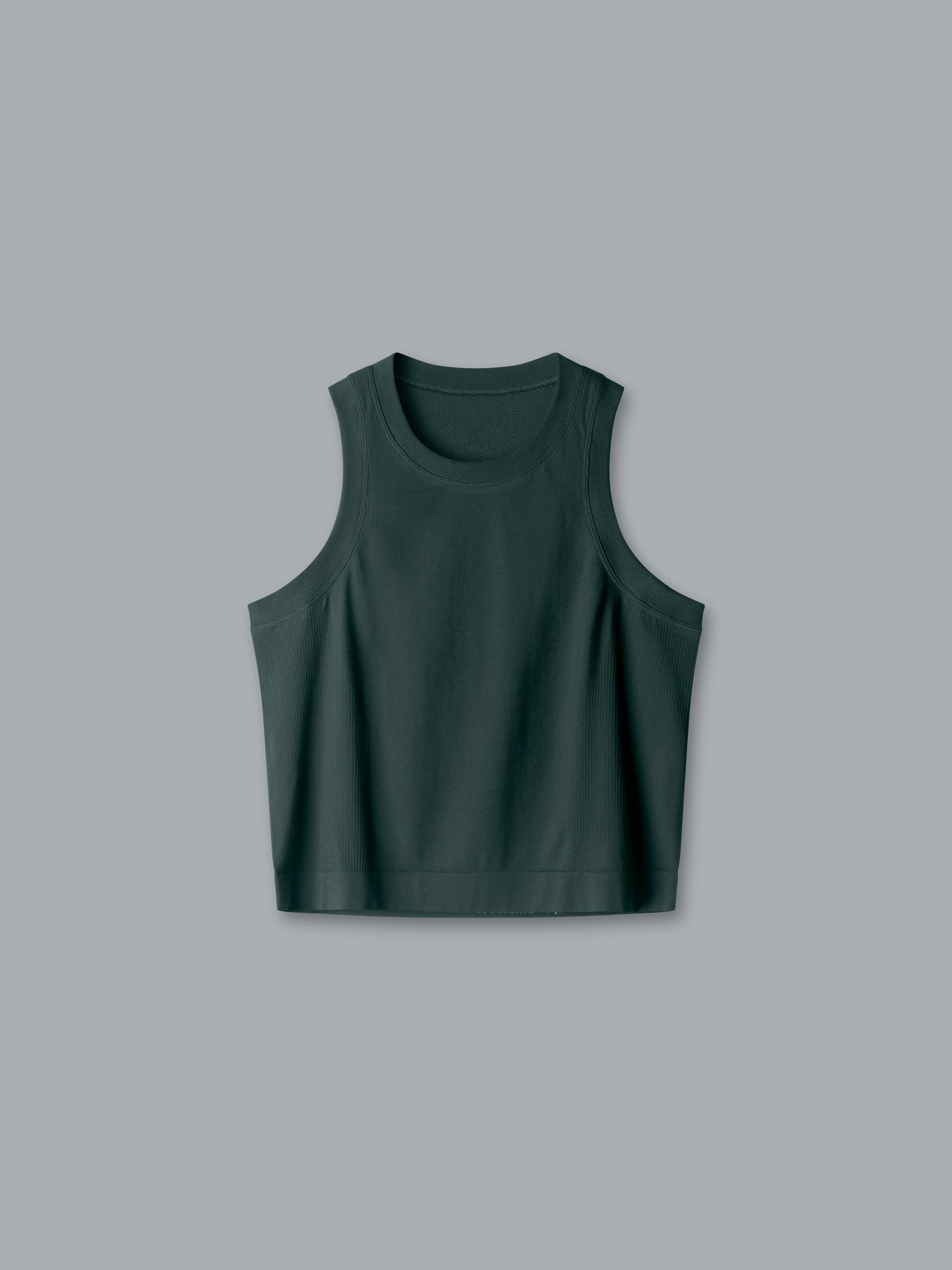 HERE TODAY Cropped Tank Dark Green
