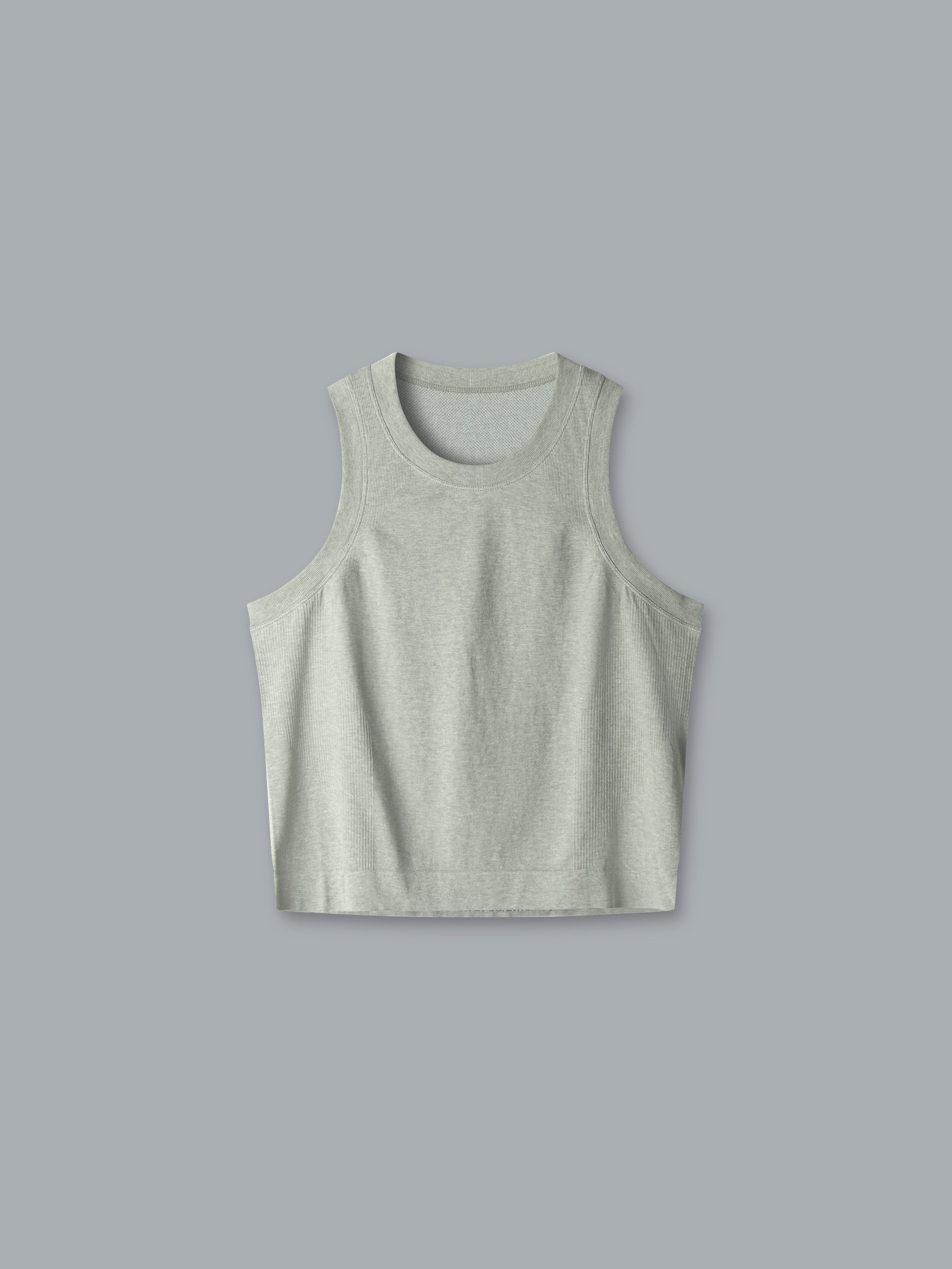 HERE TODAY MELANGE Cropped Tank Sage Marl